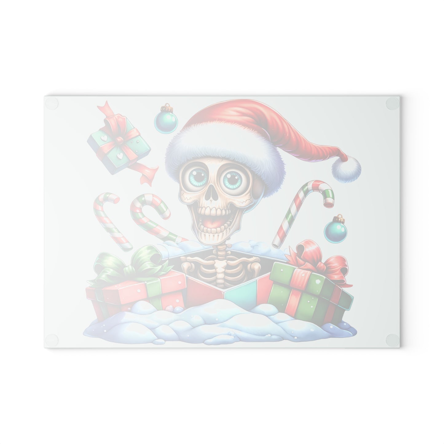 🎄💀 Skeleton Santa Cutting Board – A Spooky Splash of Holiday Cheer for Your Kitchen