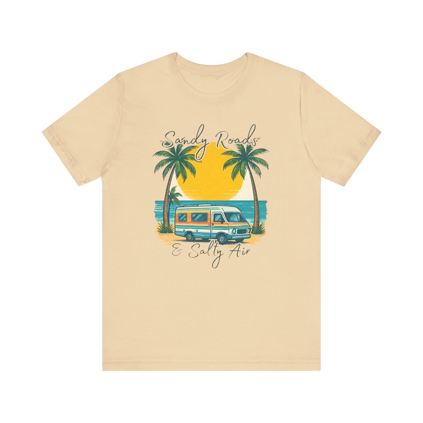 Camiseta Sandy Roads &amp; Salty Air: Camisa playera ligera para mujer para días costeros y ambiente veraniego.