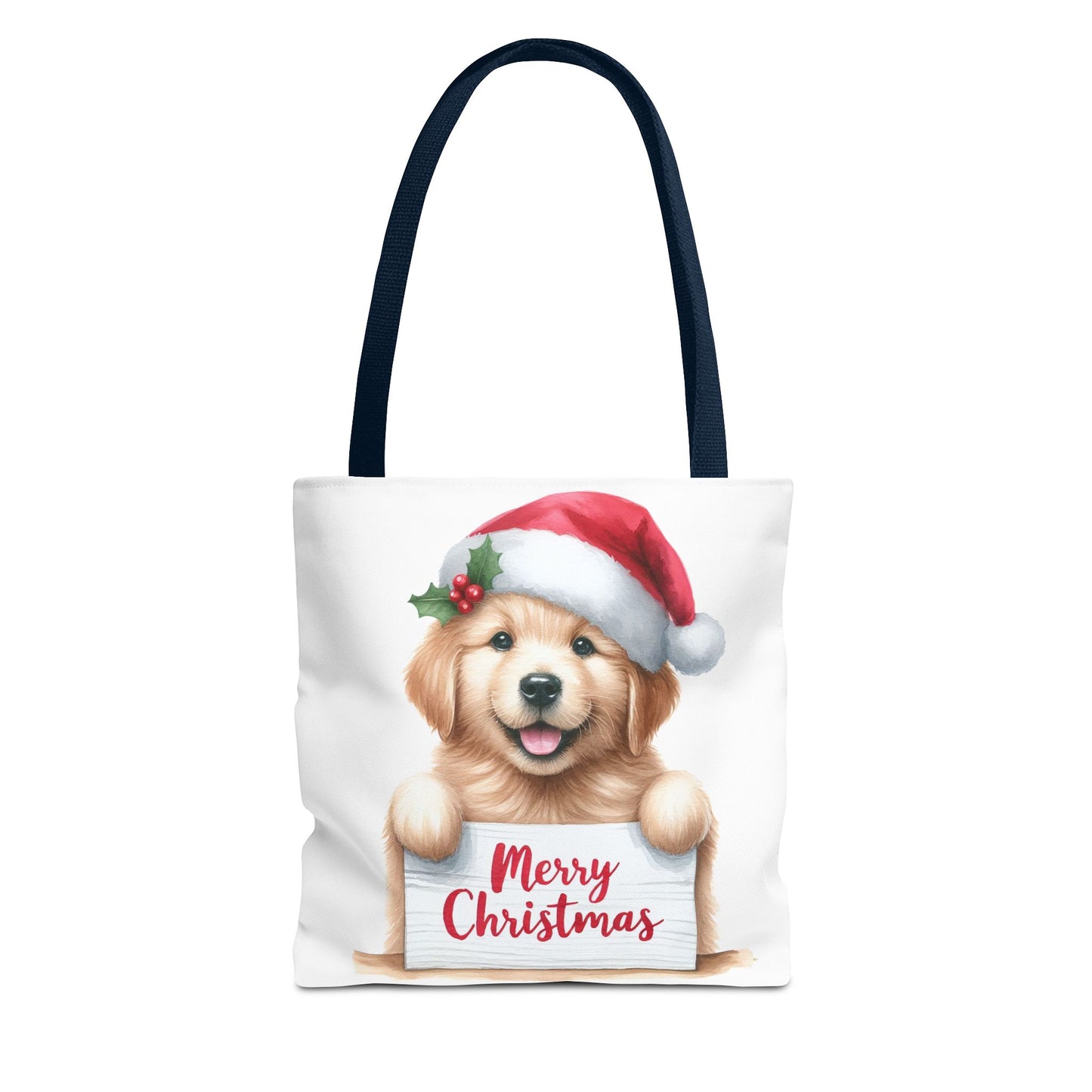 🐾 Golden Retriever “Merry Christmas” Tote Bag – Holiday Cheer in Every Carry 🎄