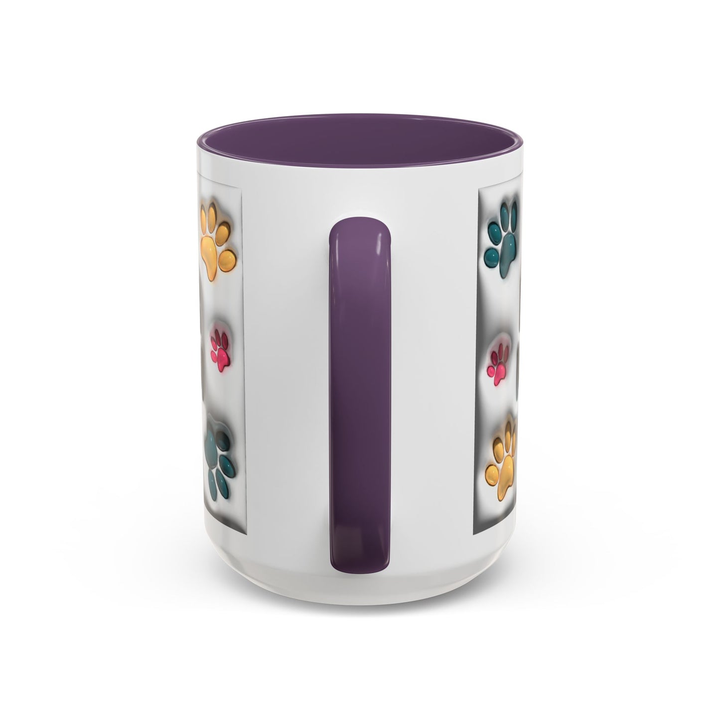 Dog Mom Accent Mug – Colorful Paw Print Cup for Proud Pet Parents