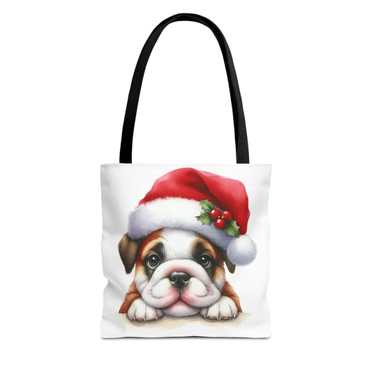🐾 Bulldog Christmas Tote Bag – Santa Paws Cuteness You Can Carry 🎄