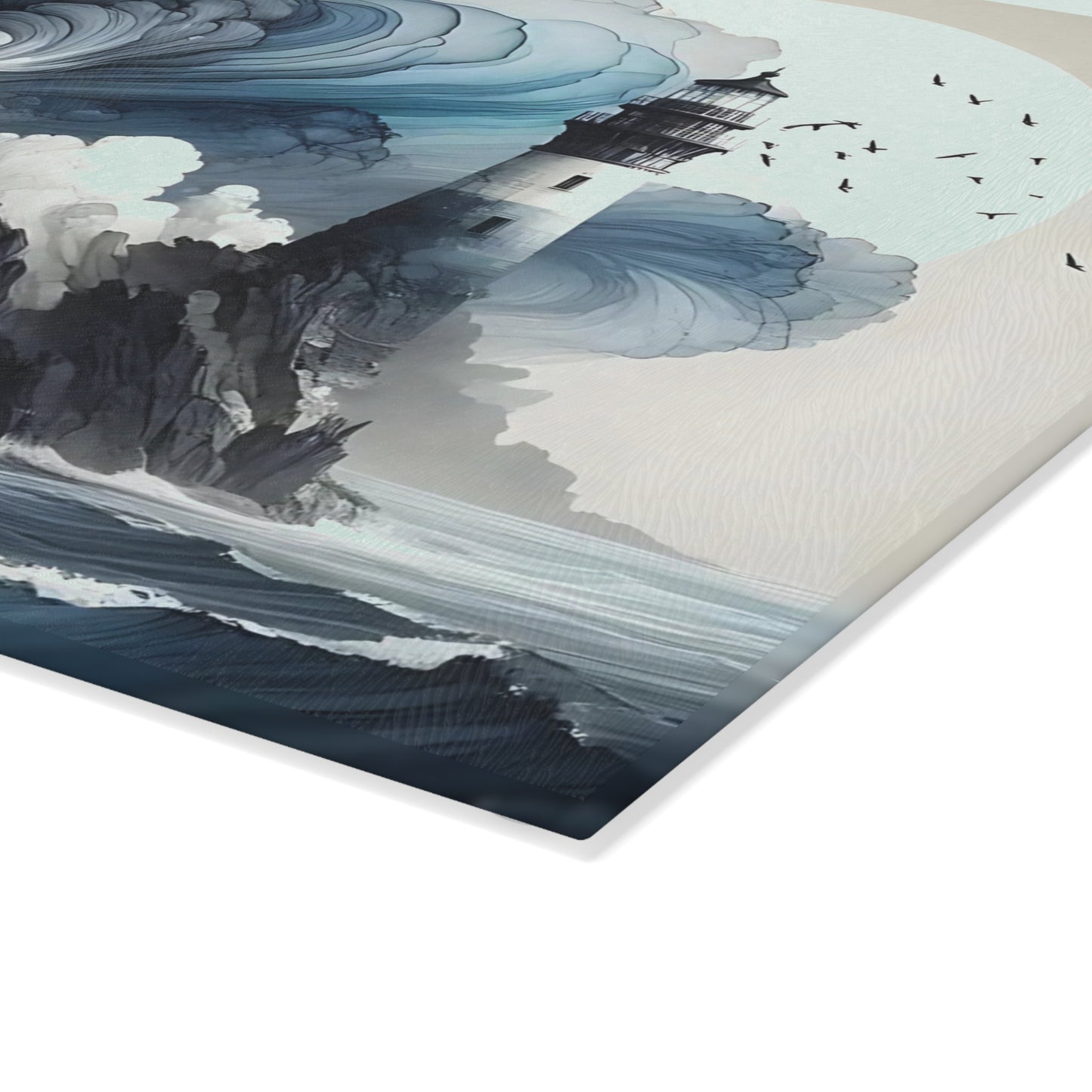 Lighthouse Cutting Board, Charcuterie Board, unique cutting board, Tempered Glass Cutting Board, Housewarming Gift, Custom cutting board