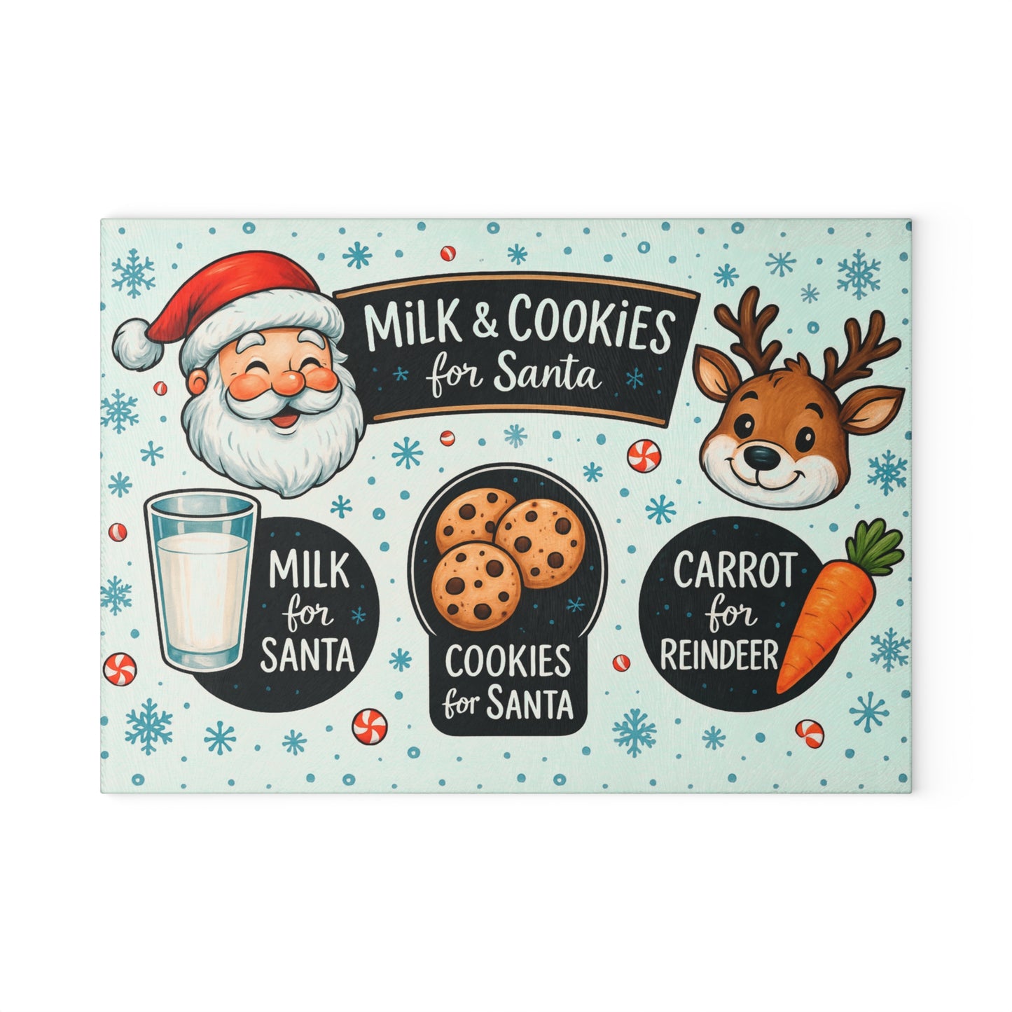 🎅🥛 Milk & Cookies for Santa Cutting Board – Holiday Eve Tradition Tray 🍪🦌