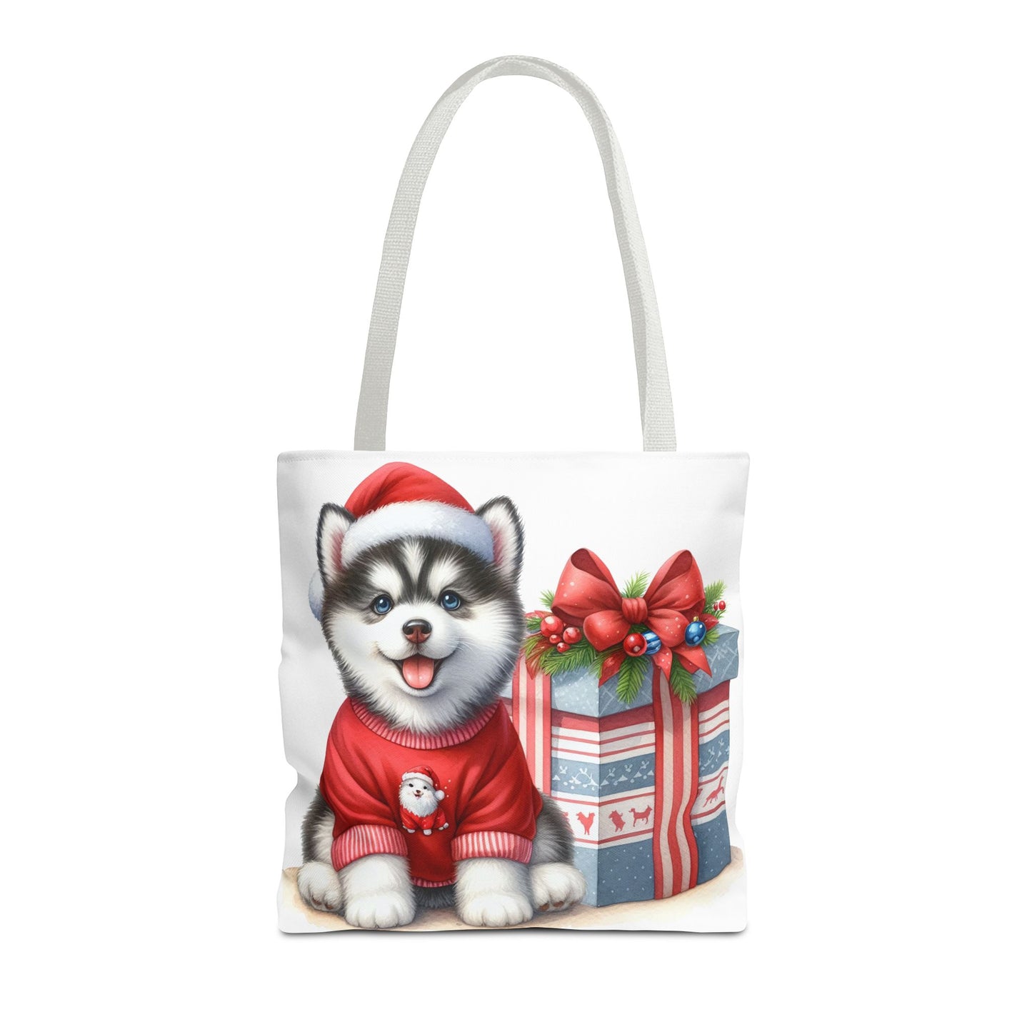 🎁 Christmas Husky Tote Bag – Festive Pup & Holiday Cheer in Every Carry 🎄