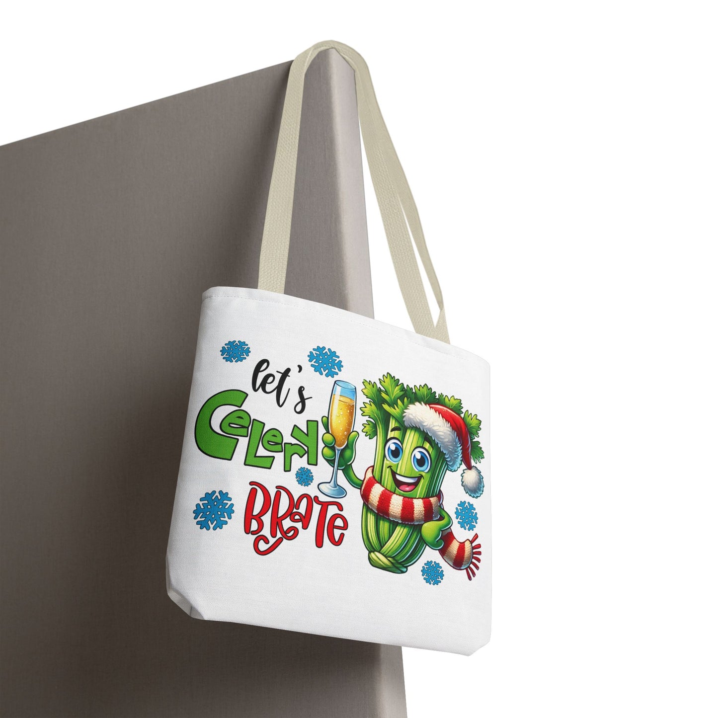 🥂 Let’s Celery-brate Christmas Tote Bag – Fun, Festive & Eco-Friendly 🎄