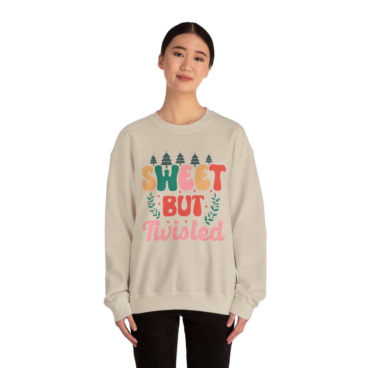 🎀✨ Sweet But Twisted Sweatshirt – Retro Pastel Christmas Vibes for the Season 🌲💖