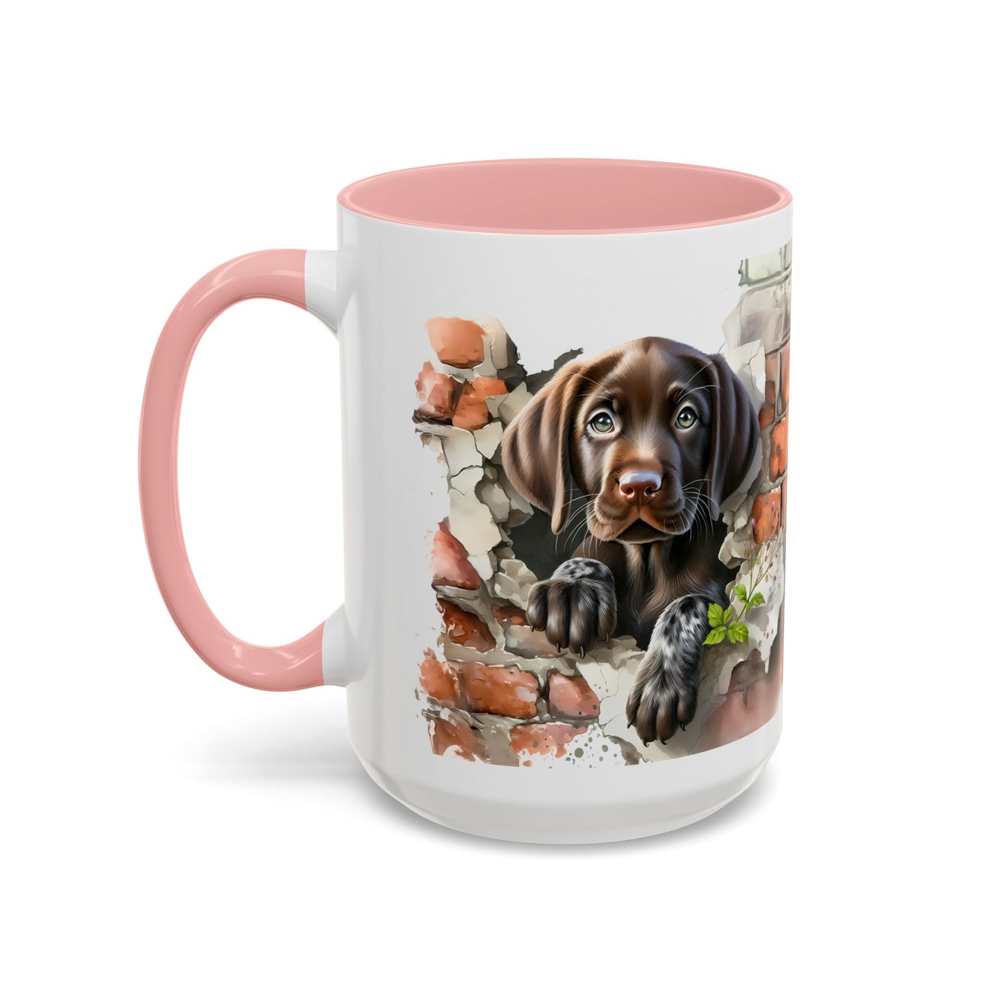 🐶🍫 Chocolate Lab Puppy Accent Mug – Sweet Brown Pup Coffee Cup ☕💛