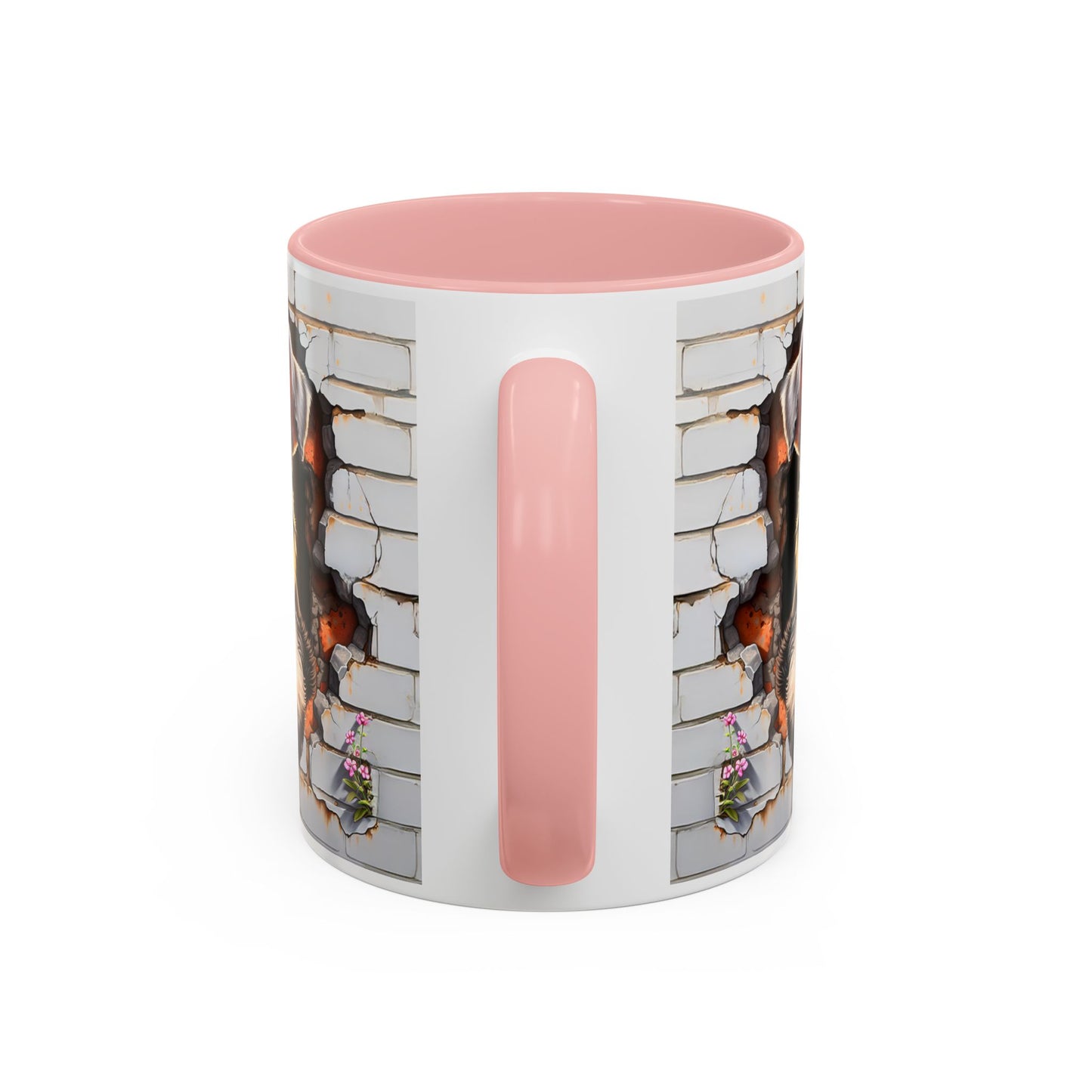 🎀🐶 Schnauzer Puppy Accent Mug – Cute Peek-Through Dog Design for Animal Lovers ☕💖