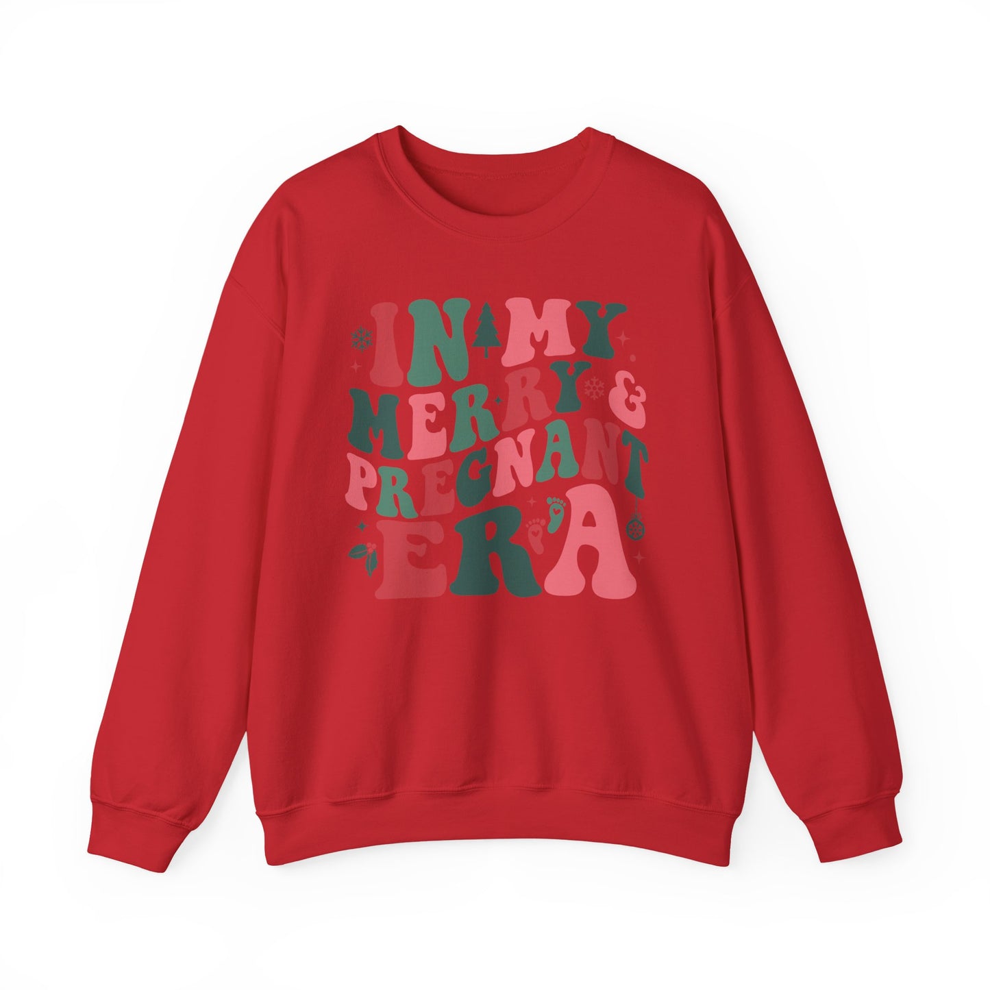 🤰🎄 In My Merry & Pregnant Era Christmas Sweatshirt – Cute Holiday Maternity Crewneck