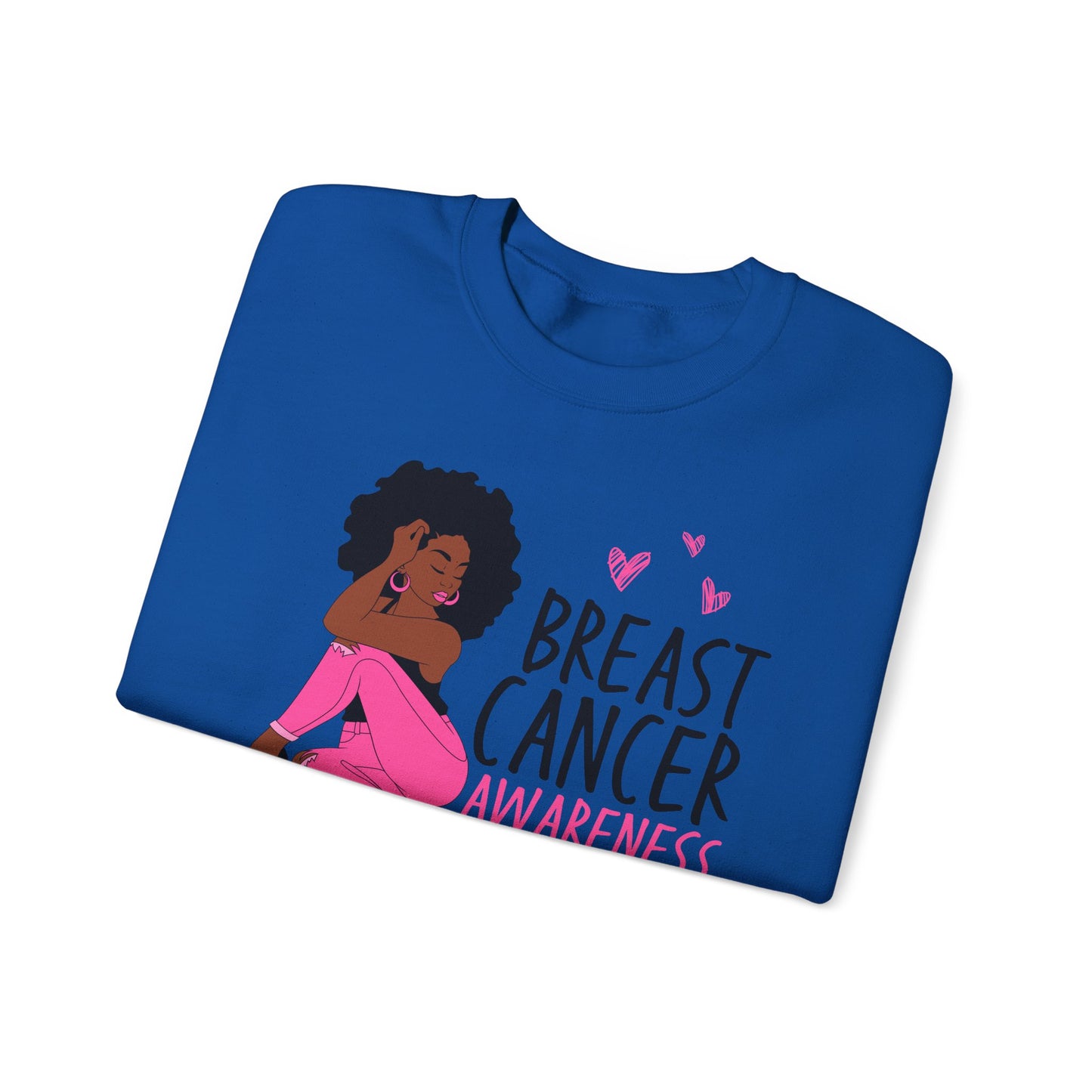 💕✨ Pink Awareness Woman Sweatshirt – Elegant Breast Cancer Support Crewneck