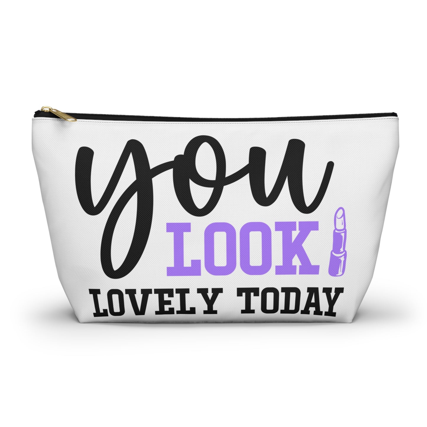 Accessory Pouch – "You Look Lovely Today" Purple Makeup Bag