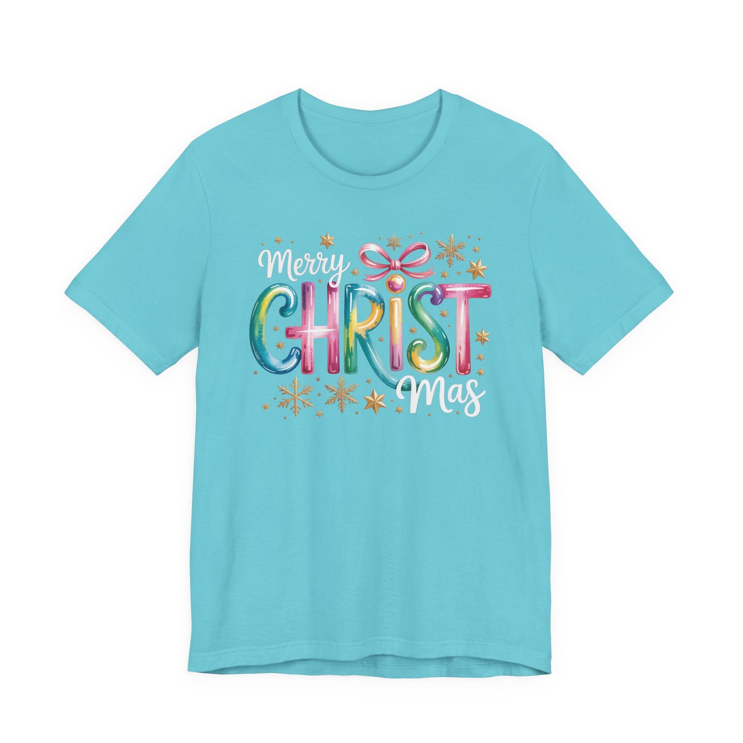 🎄✨ Merry Christmas Glow Lettering T-Shirt – Festive & Bright Holiday Style 🎁🌟