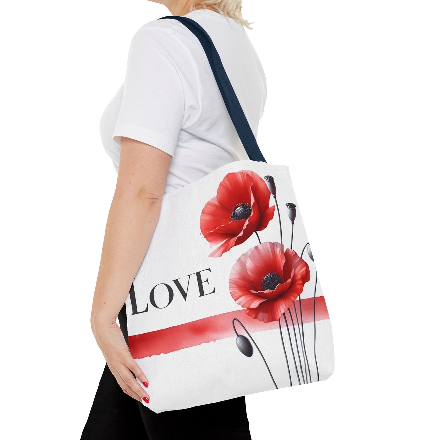 ❤️ Bolso Tote Floral Rojo “Love” – Atrevido, Hermoso y Lleno de Corazón