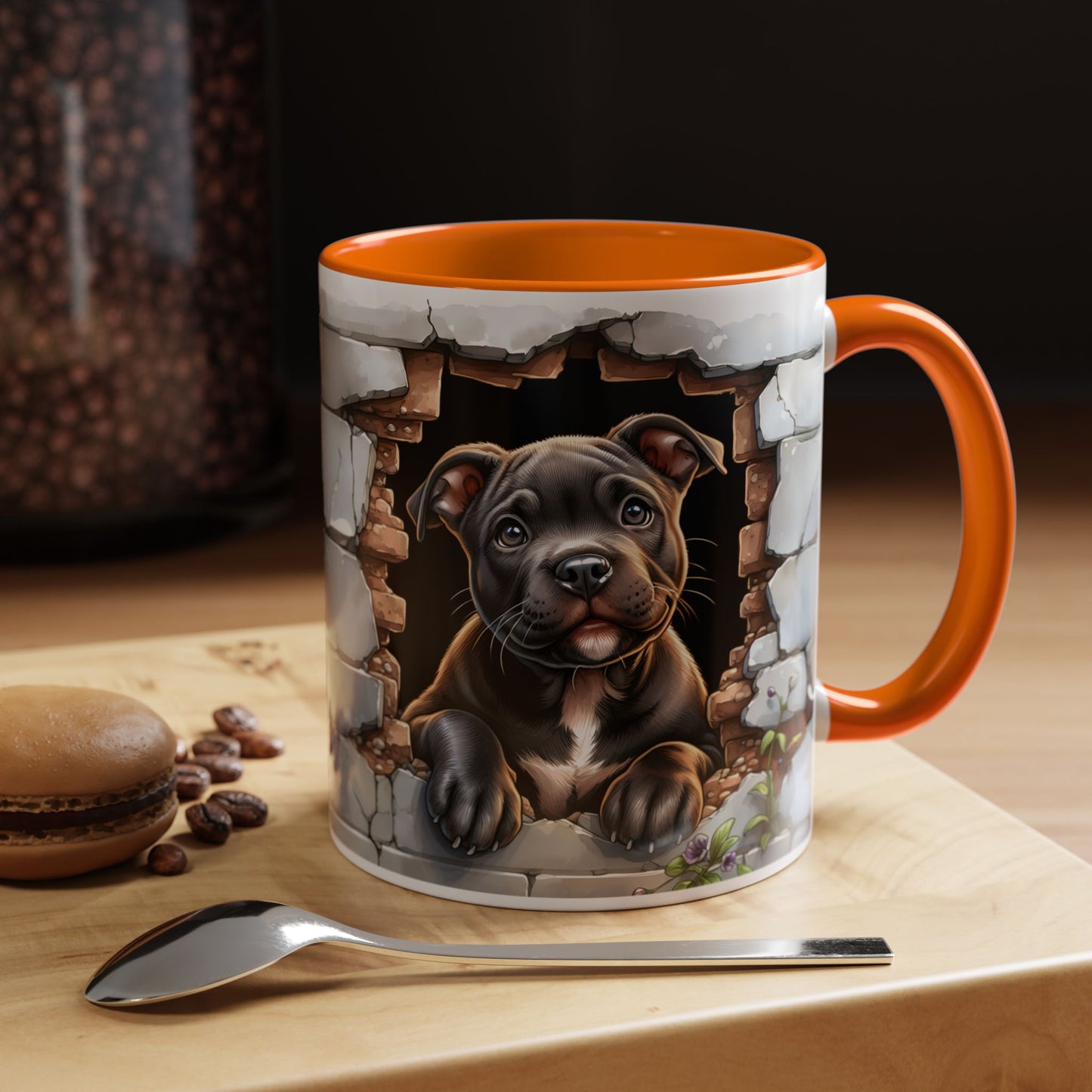🐶☕ Pit Bull Puppy Accent Mug – Cute Breakthrough Pup Design ✨