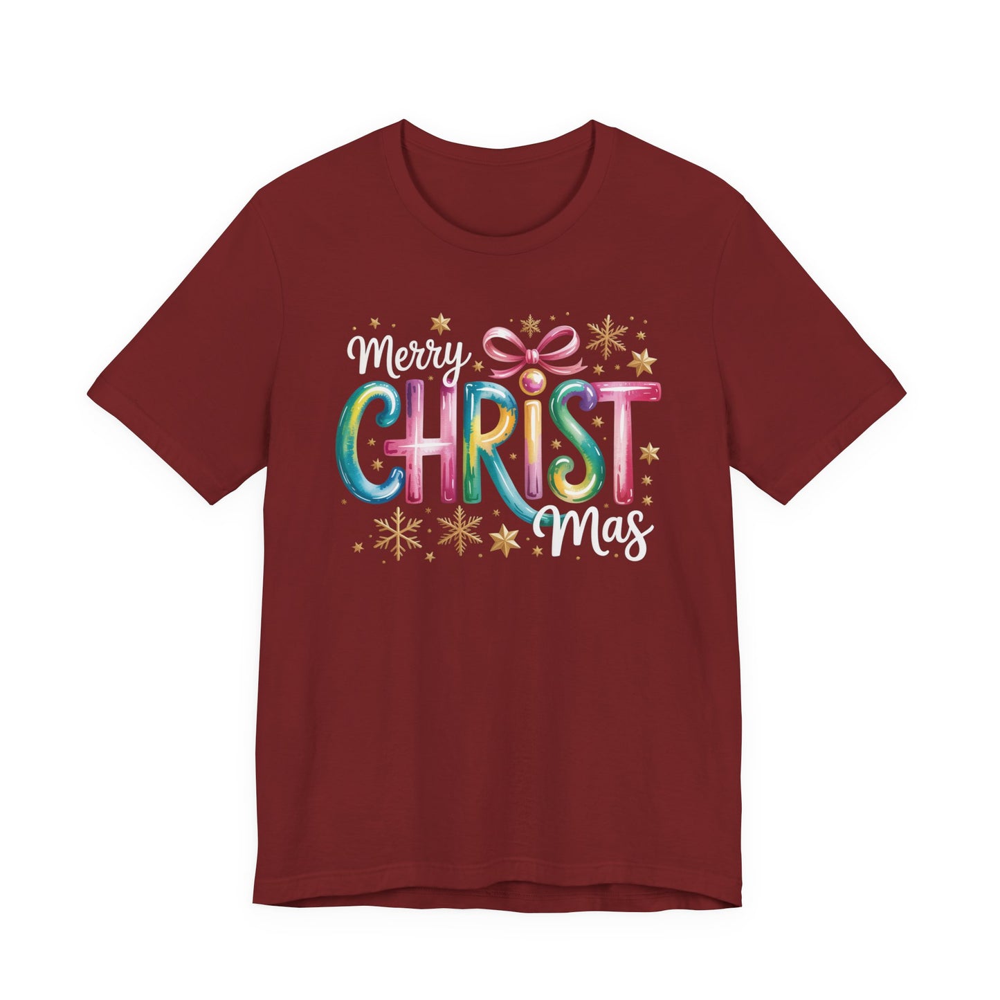🎄✨ Merry Christmas Glow Lettering T-Shirt – Festive & Bright Holiday Style 🎁🌟