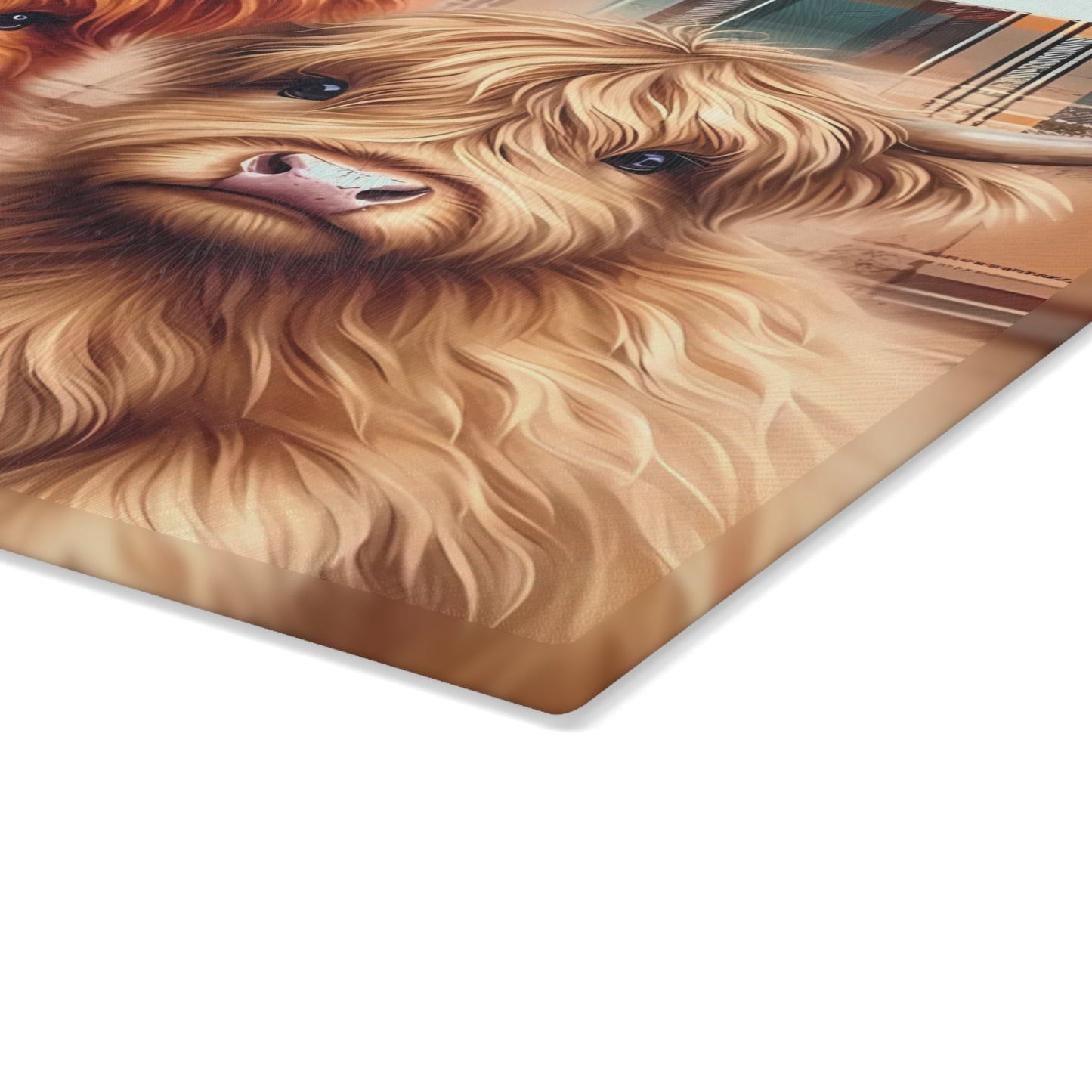 🐂 Plaid Highland Cow Pair Cutting Board – Country Charm with Cozy Cottage Style