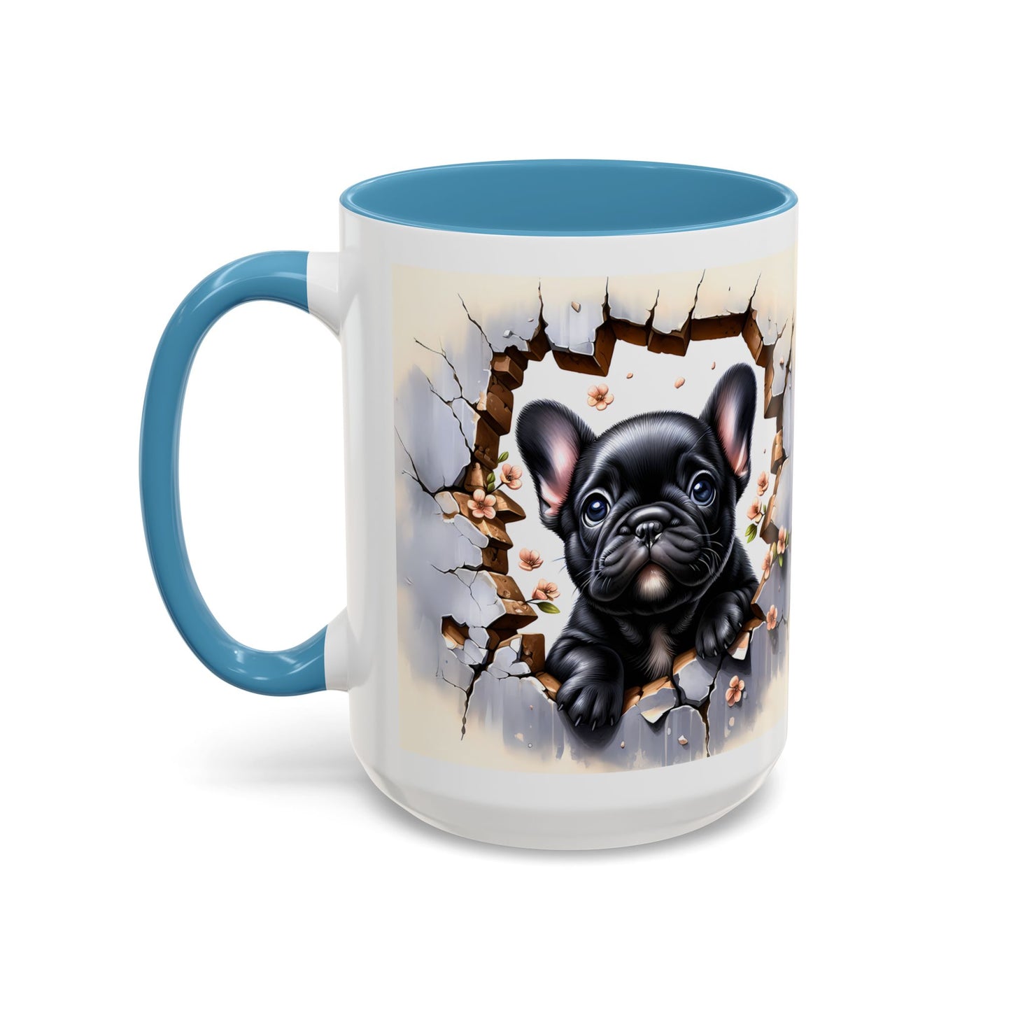 🐾☕ Black French Bulldog Puppy Accent Mug – Cute Breakthrough Pup Design ✨