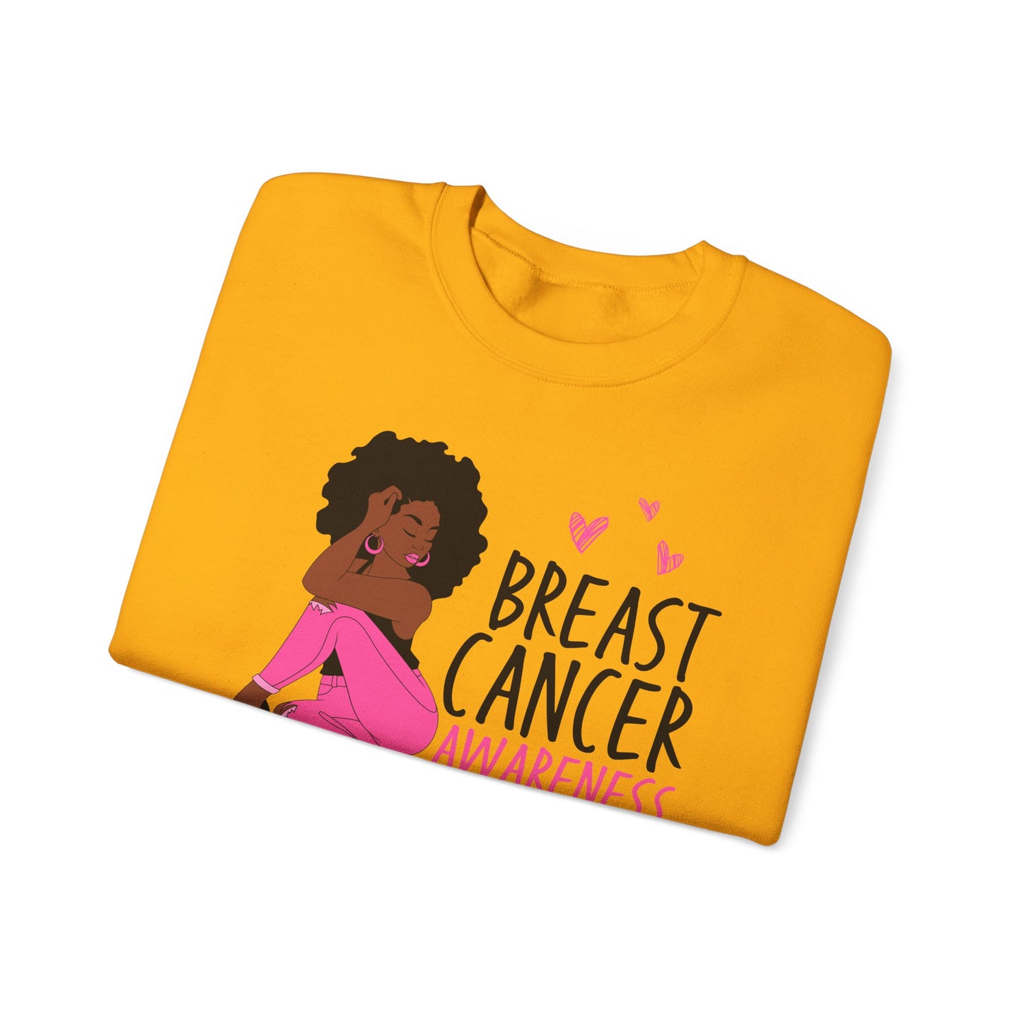 💕✨ Pink Awareness Woman Sweatshirt – Elegant Breast Cancer Support Crewneck
