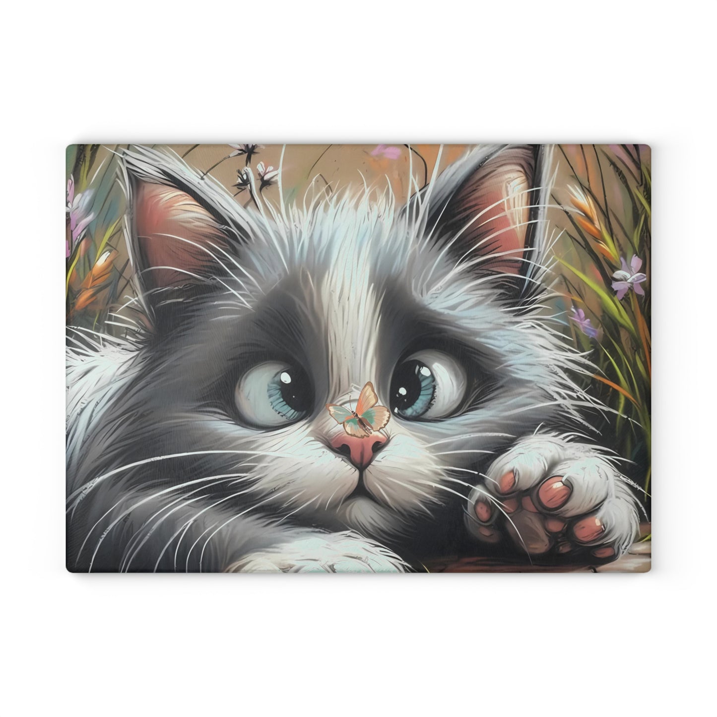 Adorable Kitten Eyes Cutting Board – Soft Whiskers and Cozy Kitchen Charm
