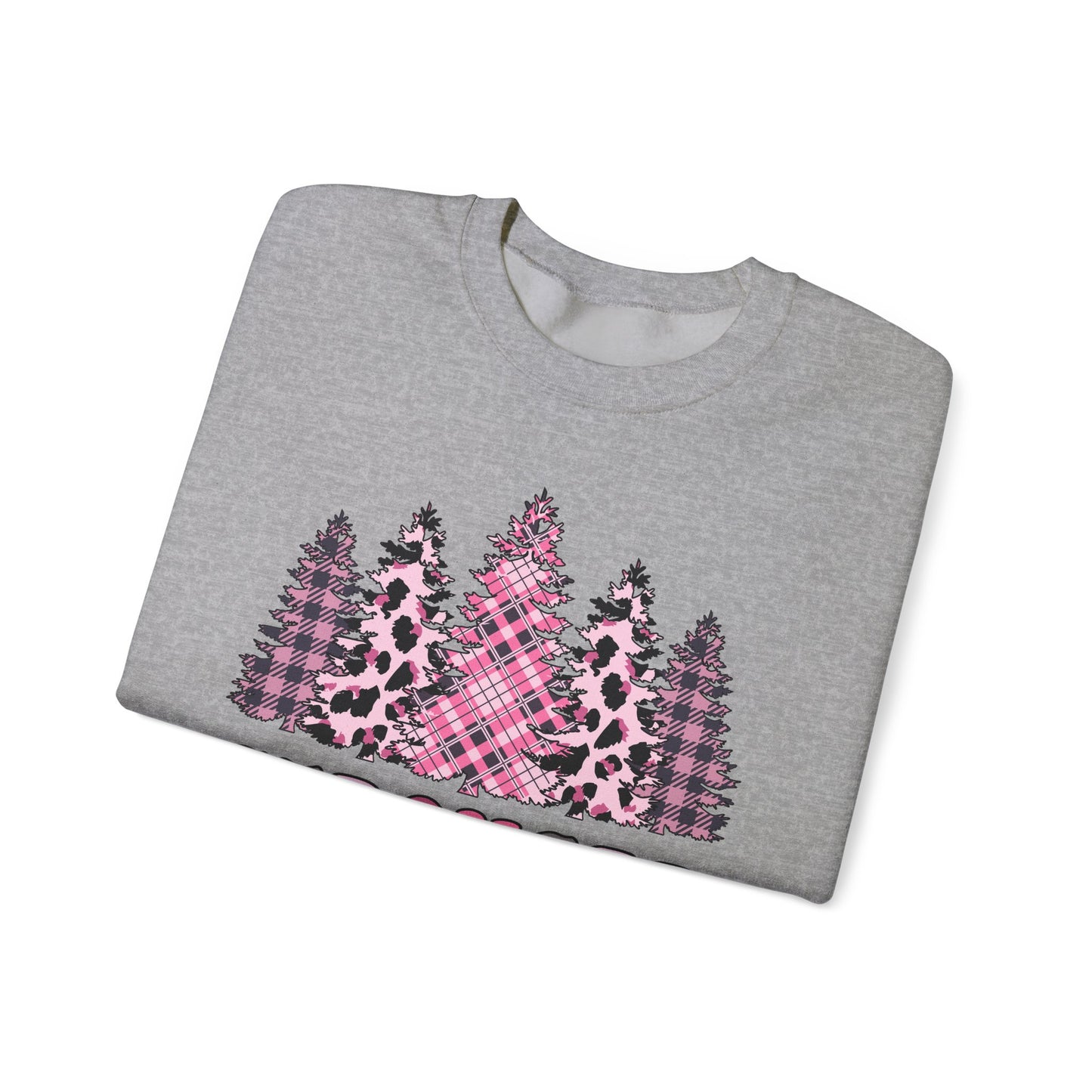 🌲💗 Stronger Than Cancer Pink Trees Sweatshirt – Breast Cancer Awareness Crewneck