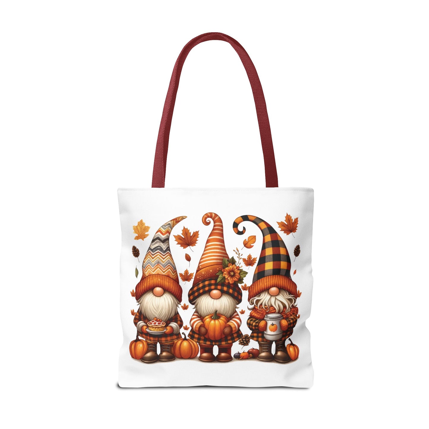 🍁 Autumn Gnome Trio Tote Bag – Cozy Fall Charm with Pumpkin Spice Magic