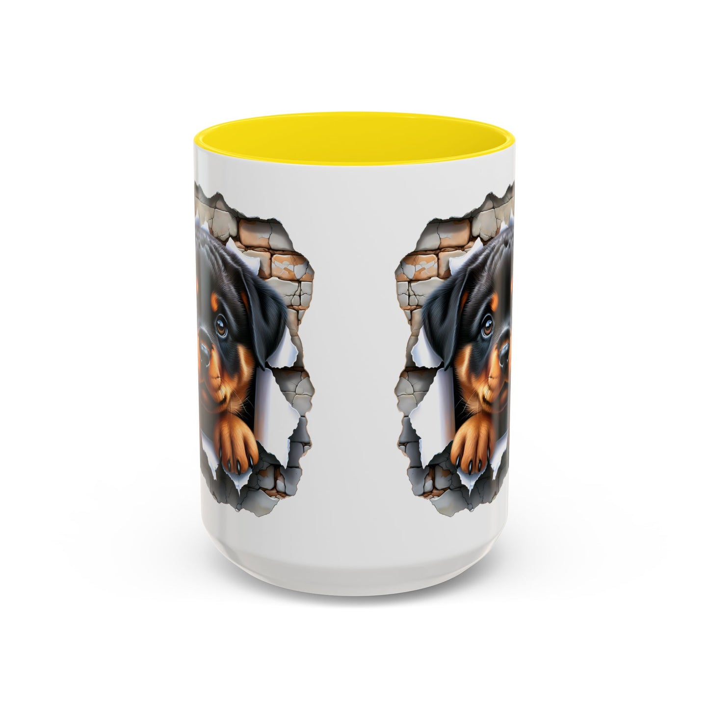 🐾☕ Rottweiler Puppy Accent Mug – Sweet Breakthrough Pup Design ✨