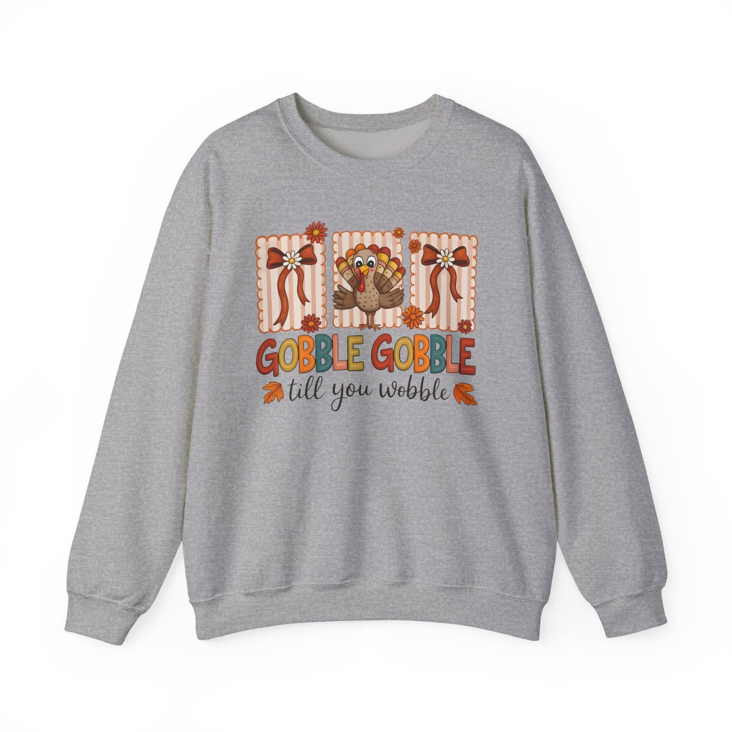 🦃✨ Gobble Gobble Till You Wobble Sweatshirt – Cute Turkey Fall Vibes 🍁🧡
