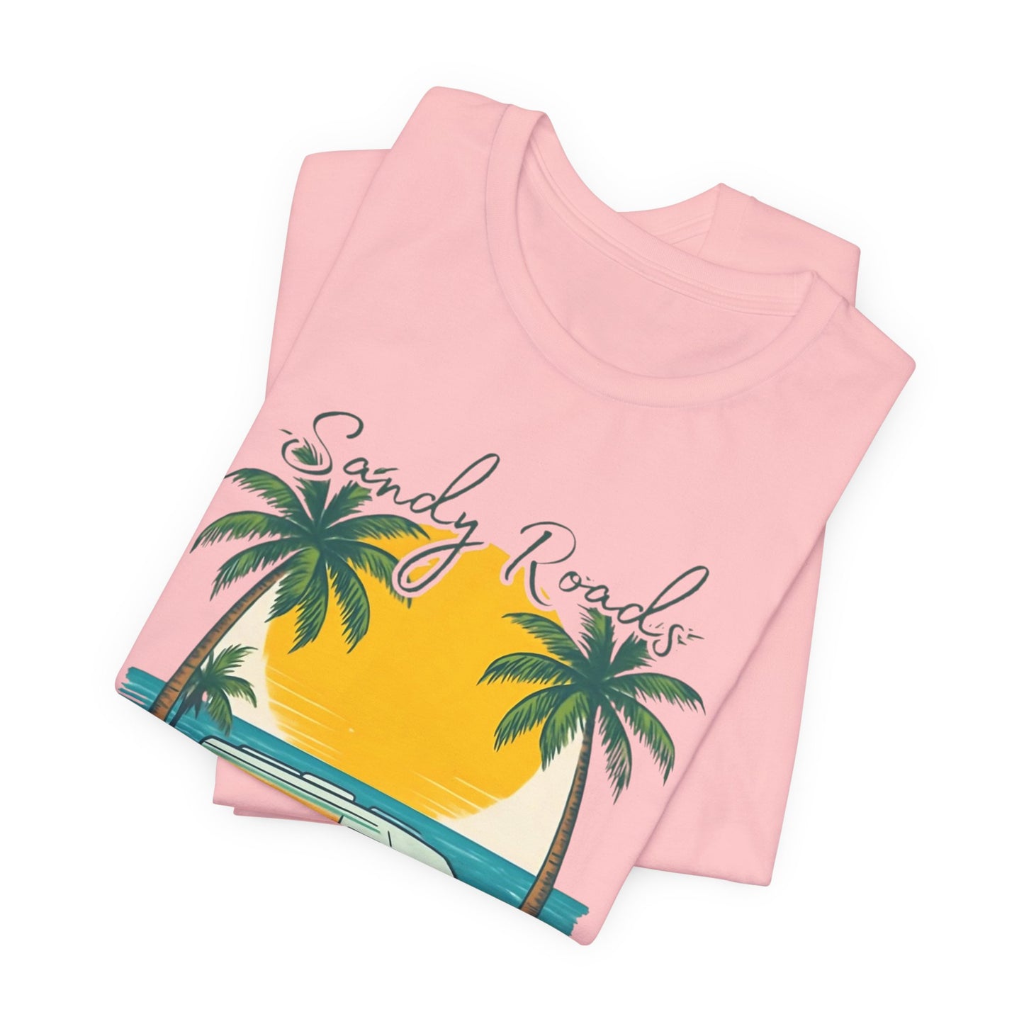 Camiseta Sandy Roads &amp; Salty Air: Camisa playera ligera para mujer para días costeros y ambiente veraniego.