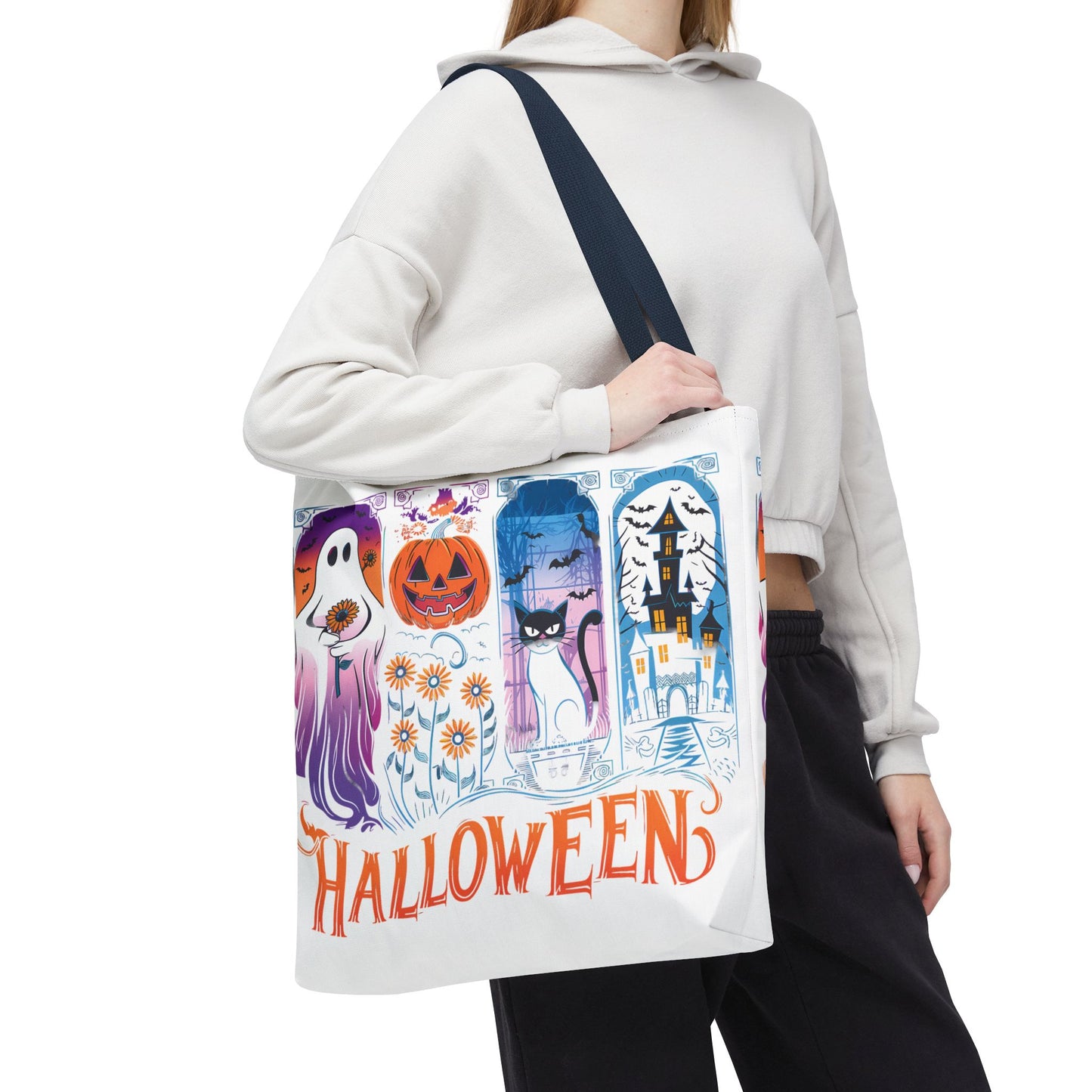 🎃 Haunted Halloween Tote Bag – Spooky Style with Autumn Vibes 👻