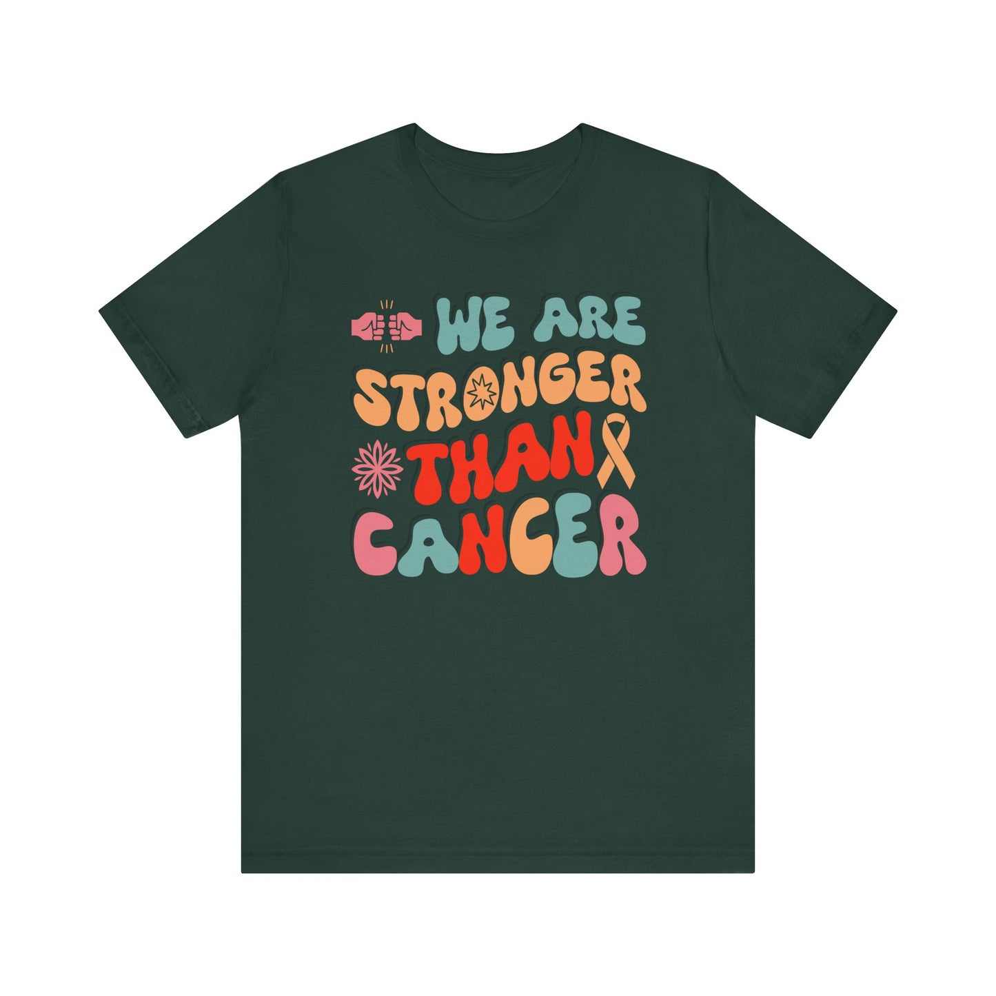 💪 We Are Stronger Than Cancer T-Shirt – Bold Awareness & Support Graphic Tee 🎗️