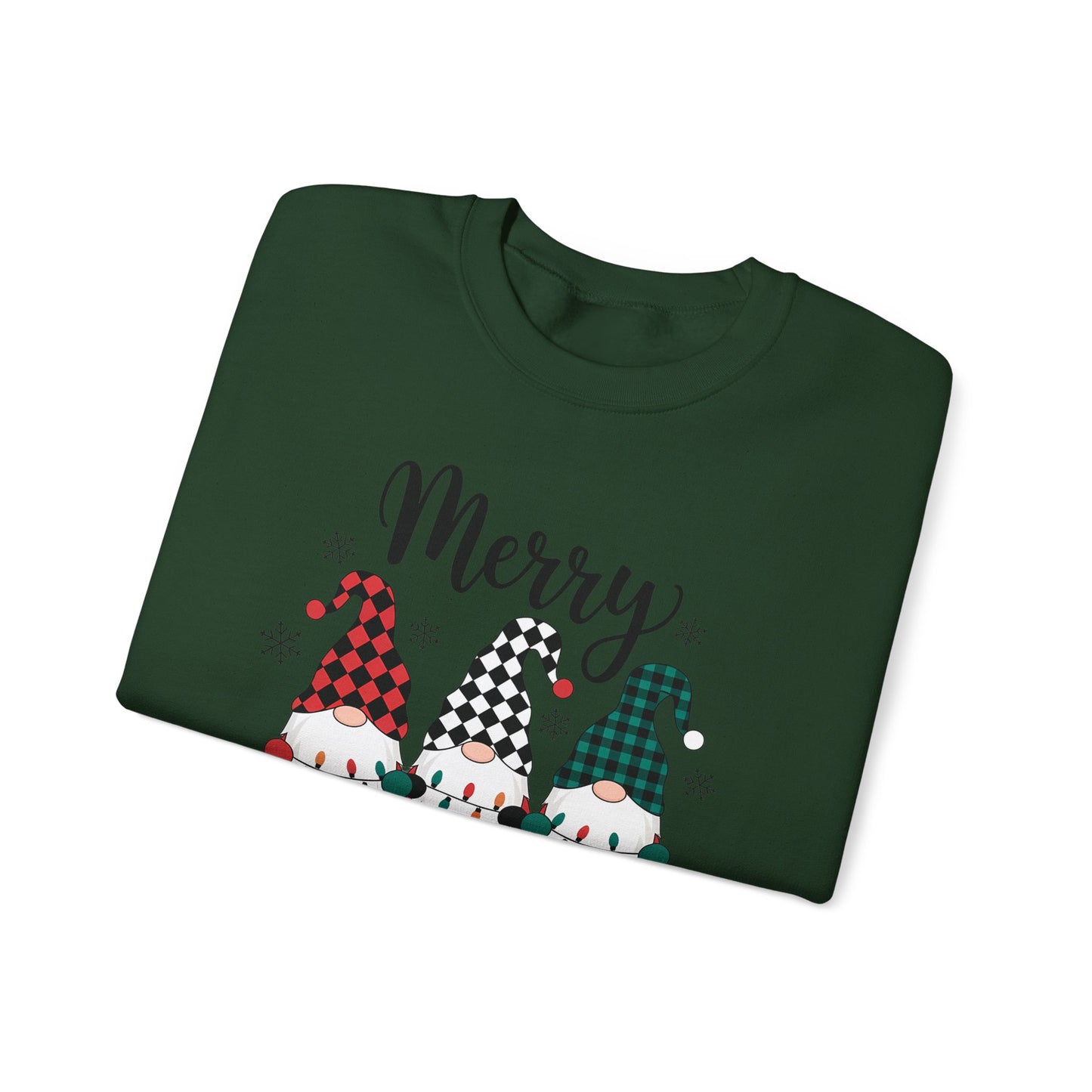 🎅✨ Merry Gnome Lights Sweatshirt – Whimsical Scandinavian Holiday Charm