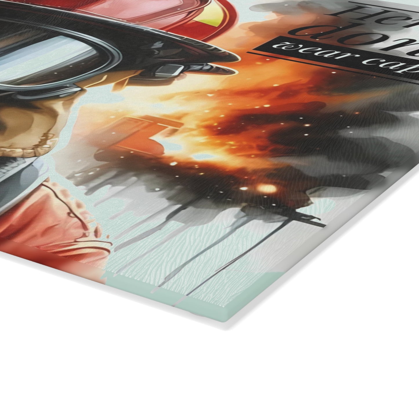 Firefighter Tribute Cutting Board – Heroes Don’t Wear Capes