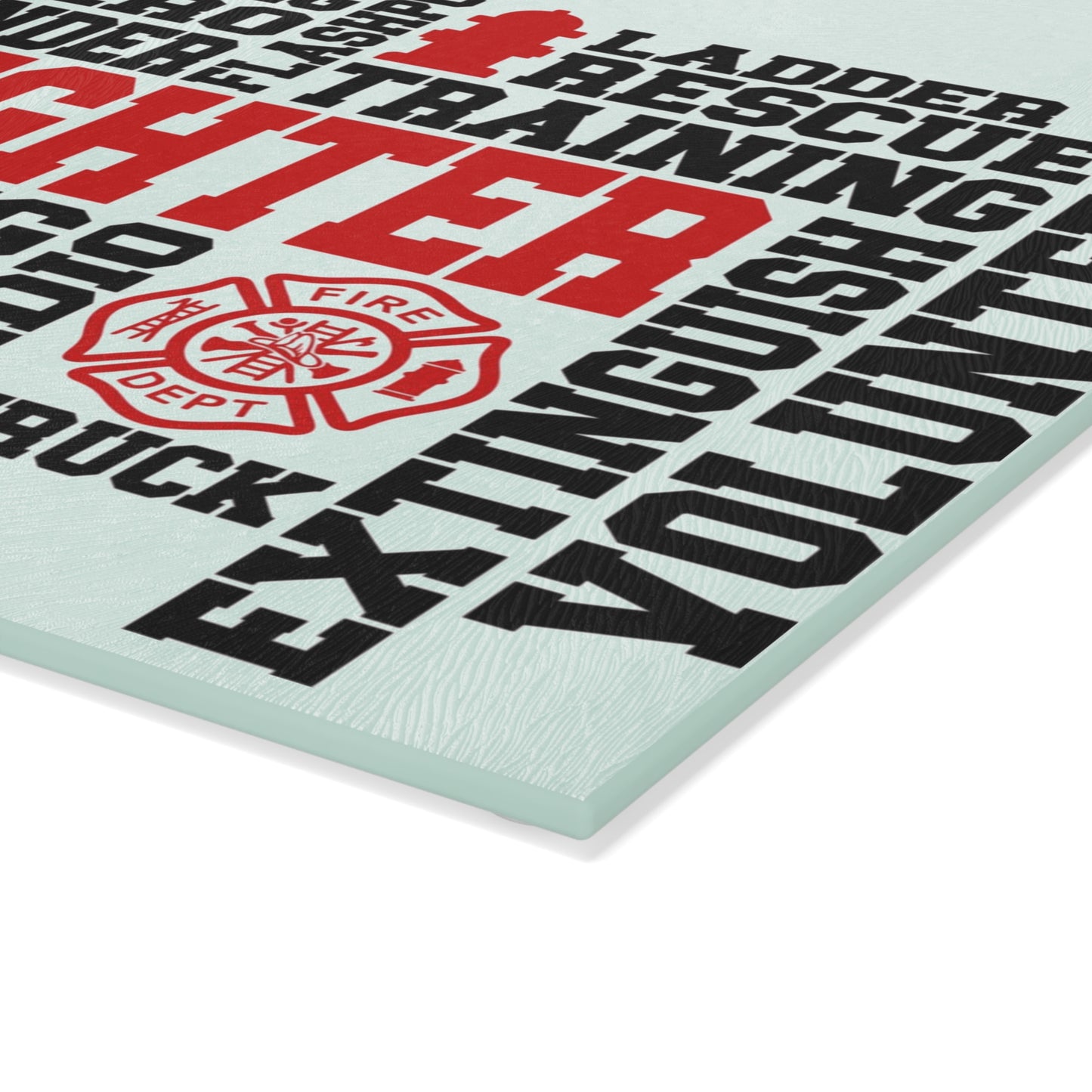 Firefighter Word Art Cutting Board – Strength, Service, and Bravery