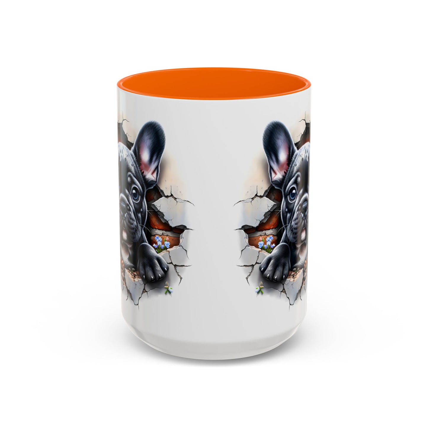 🐾🖤 Black French Bulldog Puppy Accent Mug – Cute Peek-Through Cup for Dog Lovers ☕✨