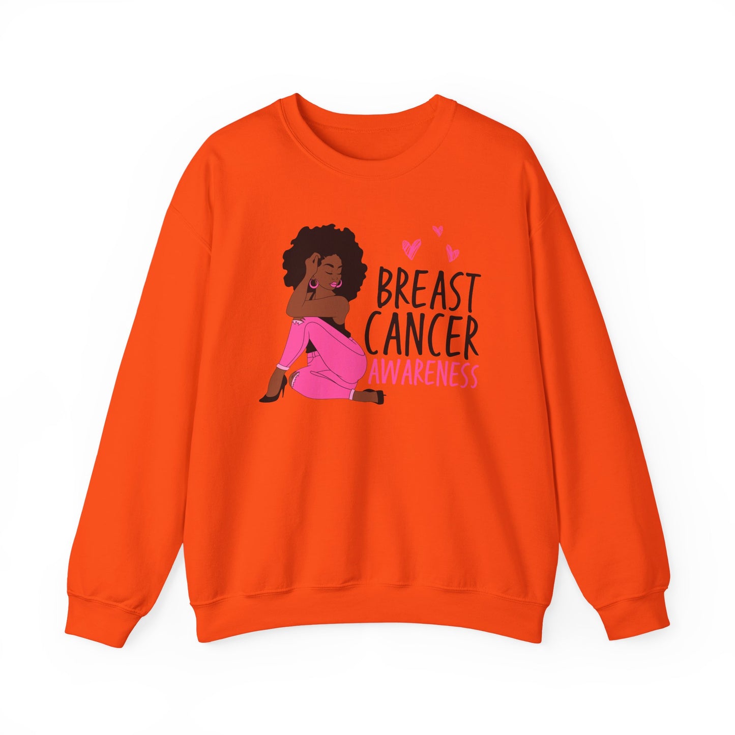 💕✨ Pink Awareness Woman Sweatshirt – Elegant Breast Cancer Support Crewneck