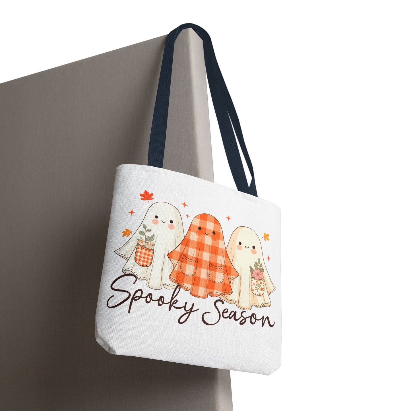 👻 Spooky Season Ghost Friends Tote Bag – Cozy Fall Vibes with a Cute Twist 🍂👜