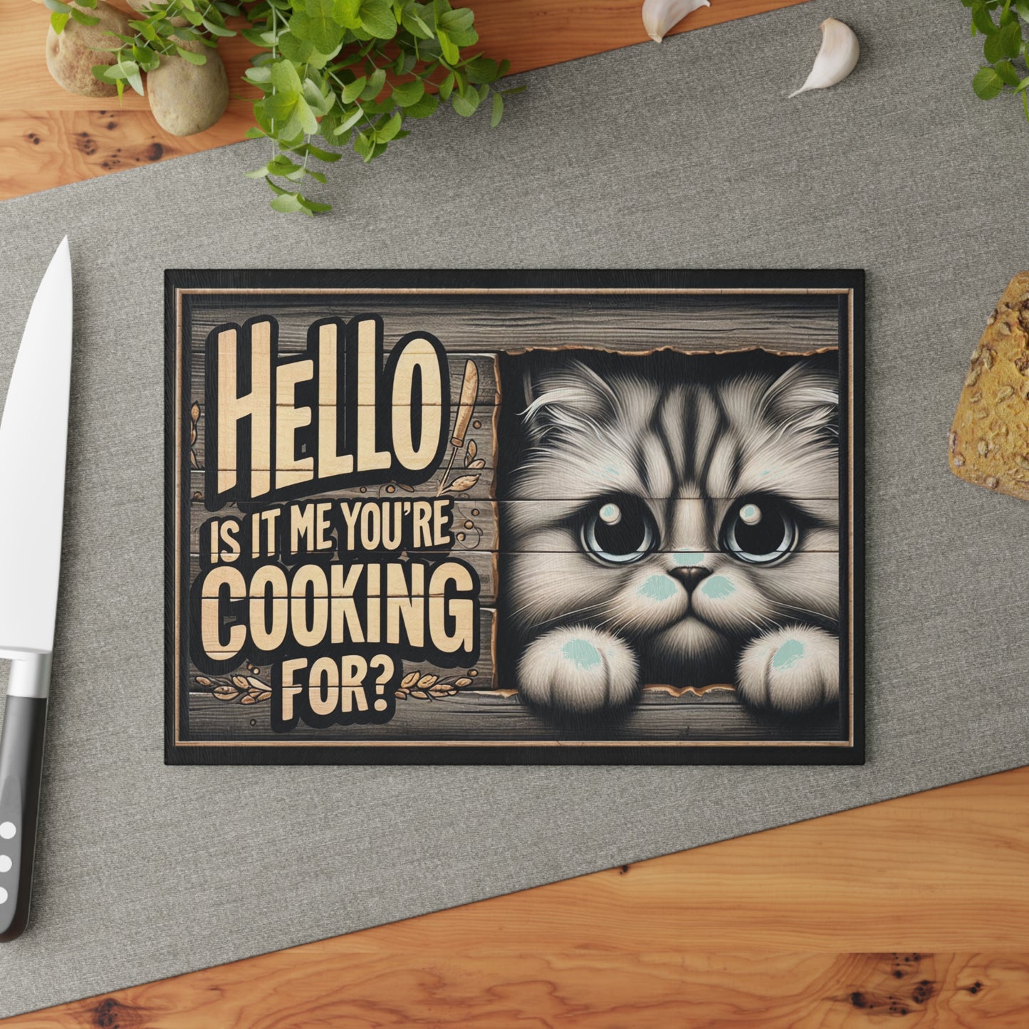 Hello, Is It Me You’re Cooking For? Cat Cutting Board