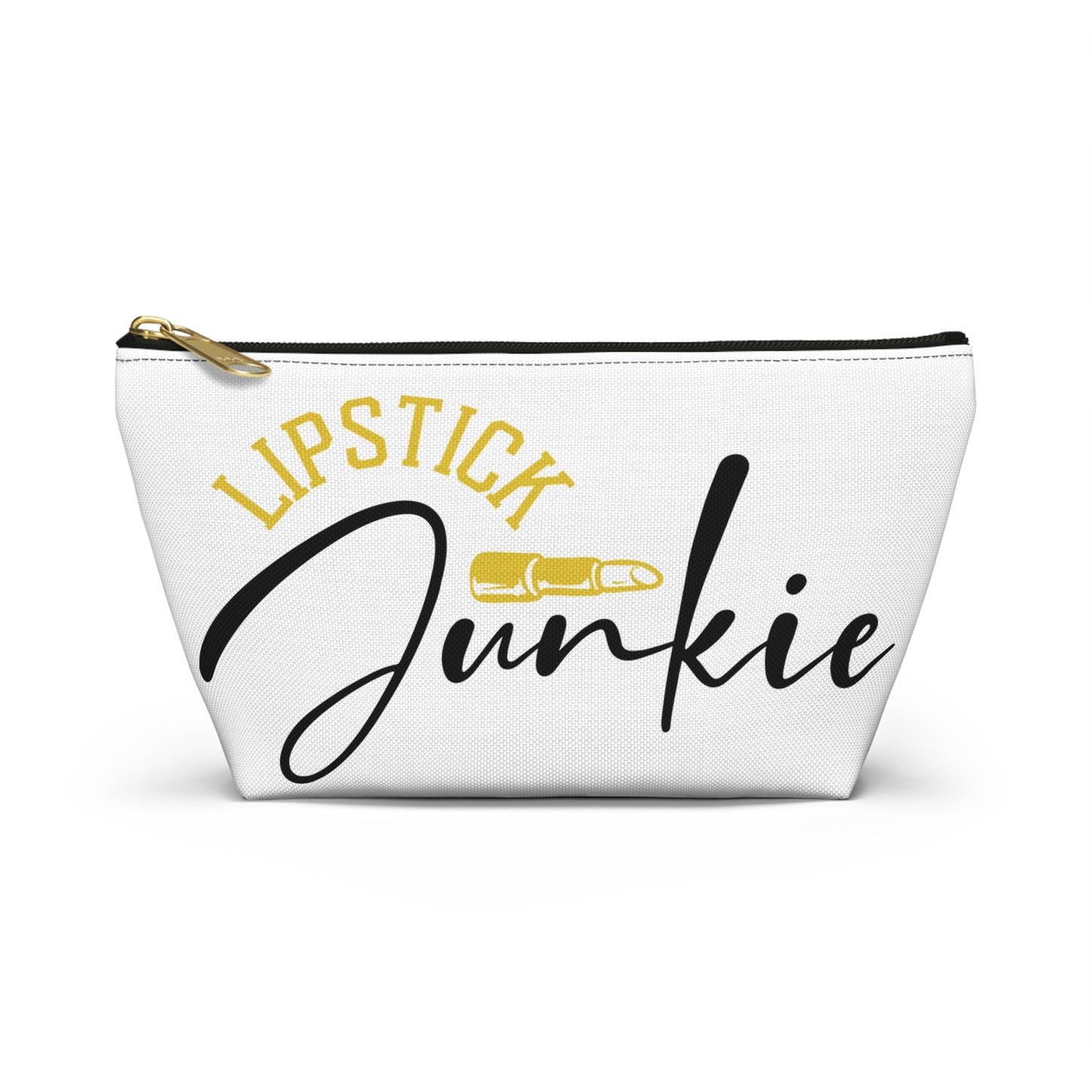 Accessory Pouch – "Lipstick Junkie" Yellow Makeup Bag