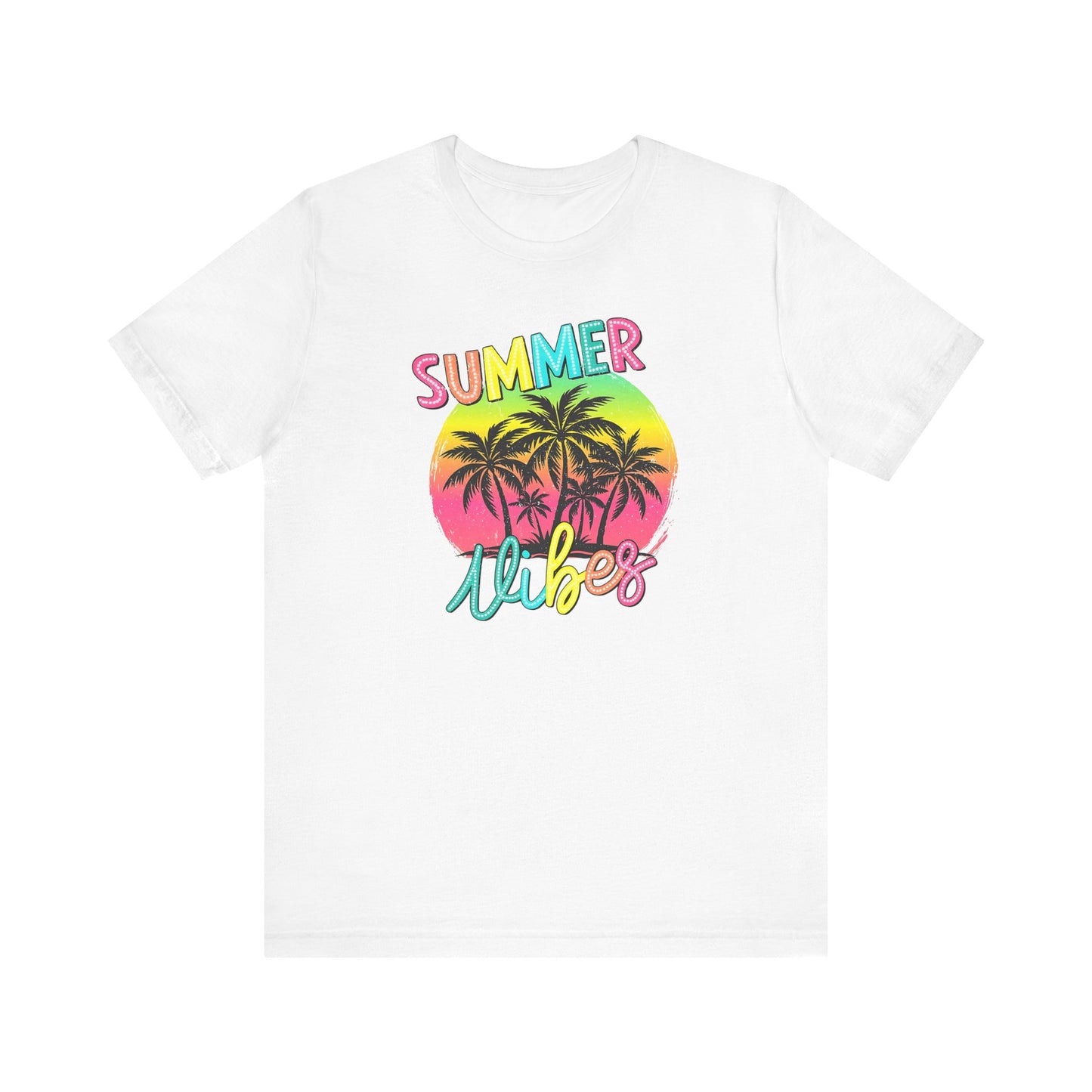 Camiseta Summer Vibes – Camiseta estampada de palmera en blanco | Camiseta de verano para mujer | Solo en blanco