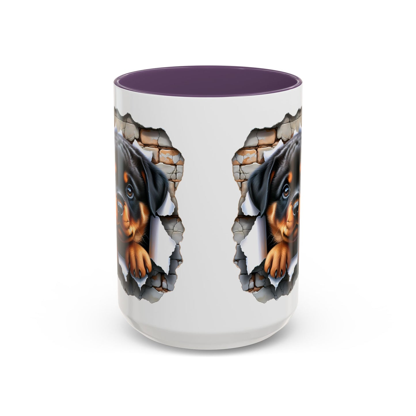 🐾☕ Rottweiler Puppy Accent Mug – Sweet Breakthrough Pup Design ✨