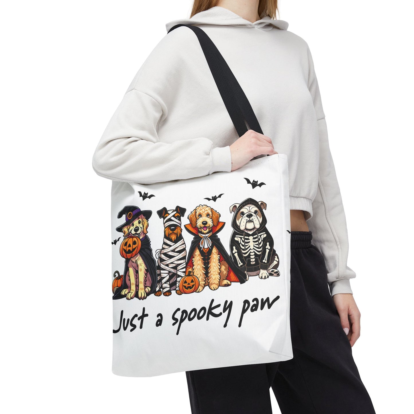 🐾 Spooky Paws Halloween Tote Bag – Doggone Cute Halloween Style 🎃