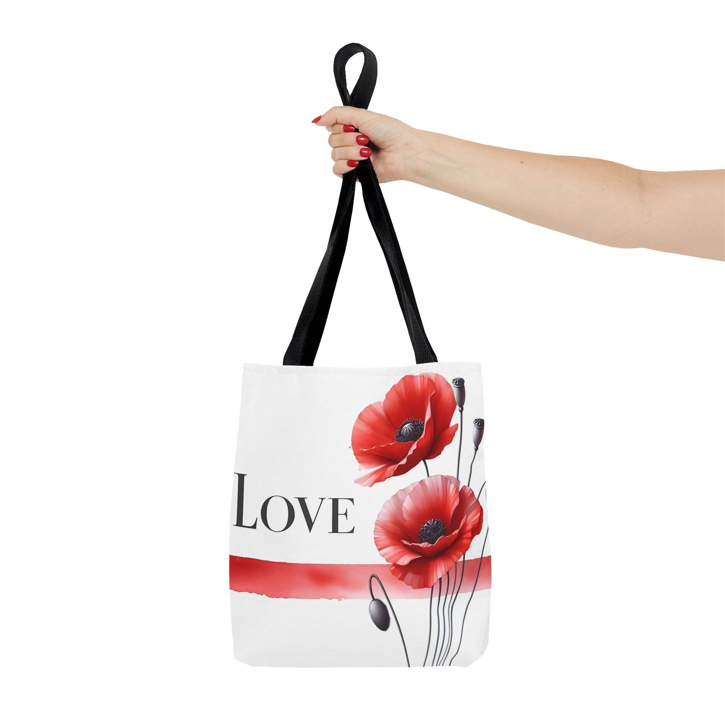 ❤️ Bolso Tote Floral Rojo “Love” – Atrevido, Hermoso y Lleno de Corazón
