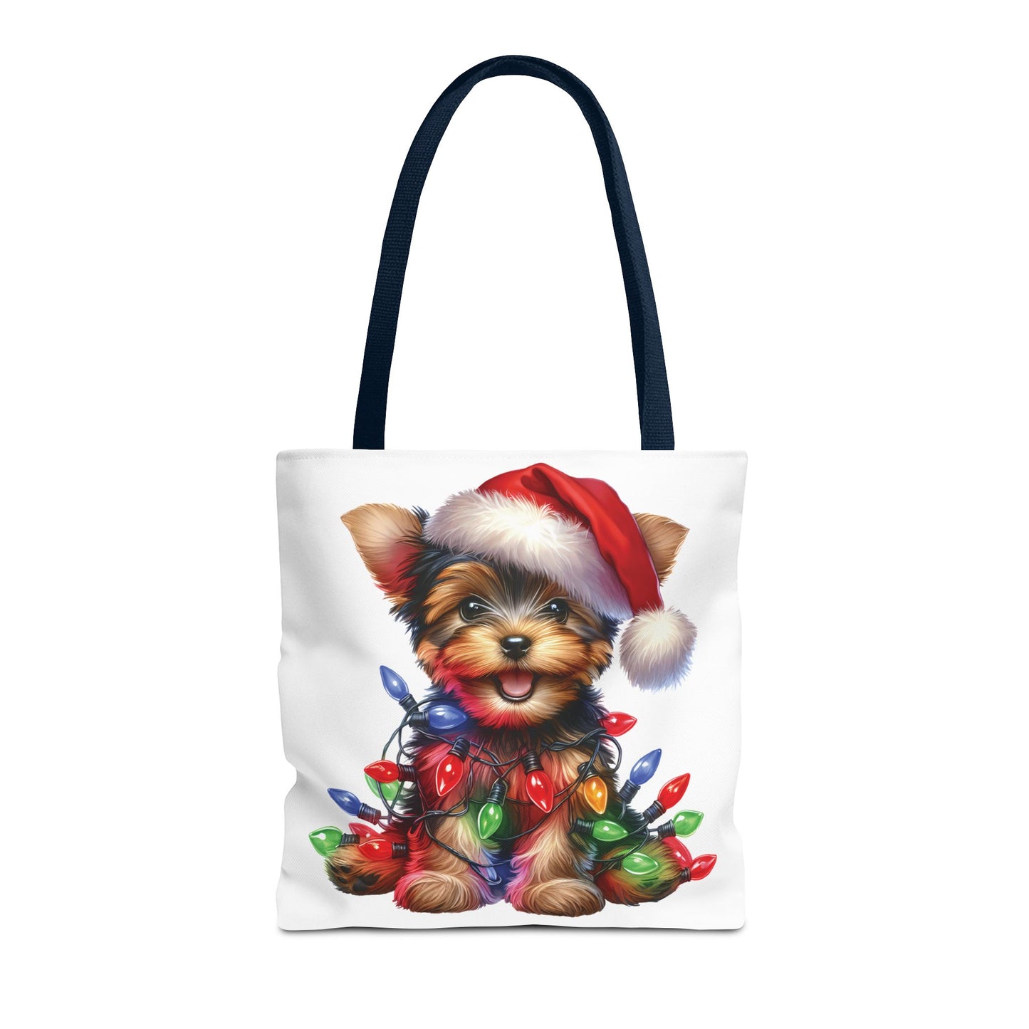 🎄 Yorkie Christmas Lights Tote Bag – Holiday Cheer in Every Carry 🎁