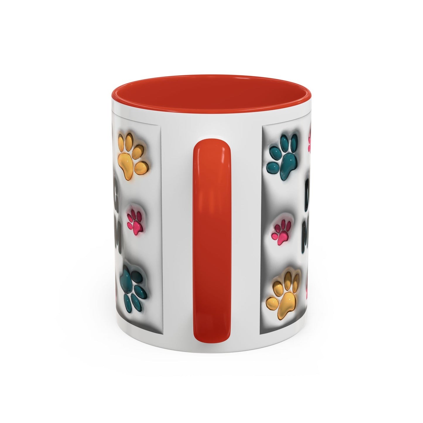 Dog Mom Accent Mug – Colorful Paw Print Cup for Proud Pet Parents