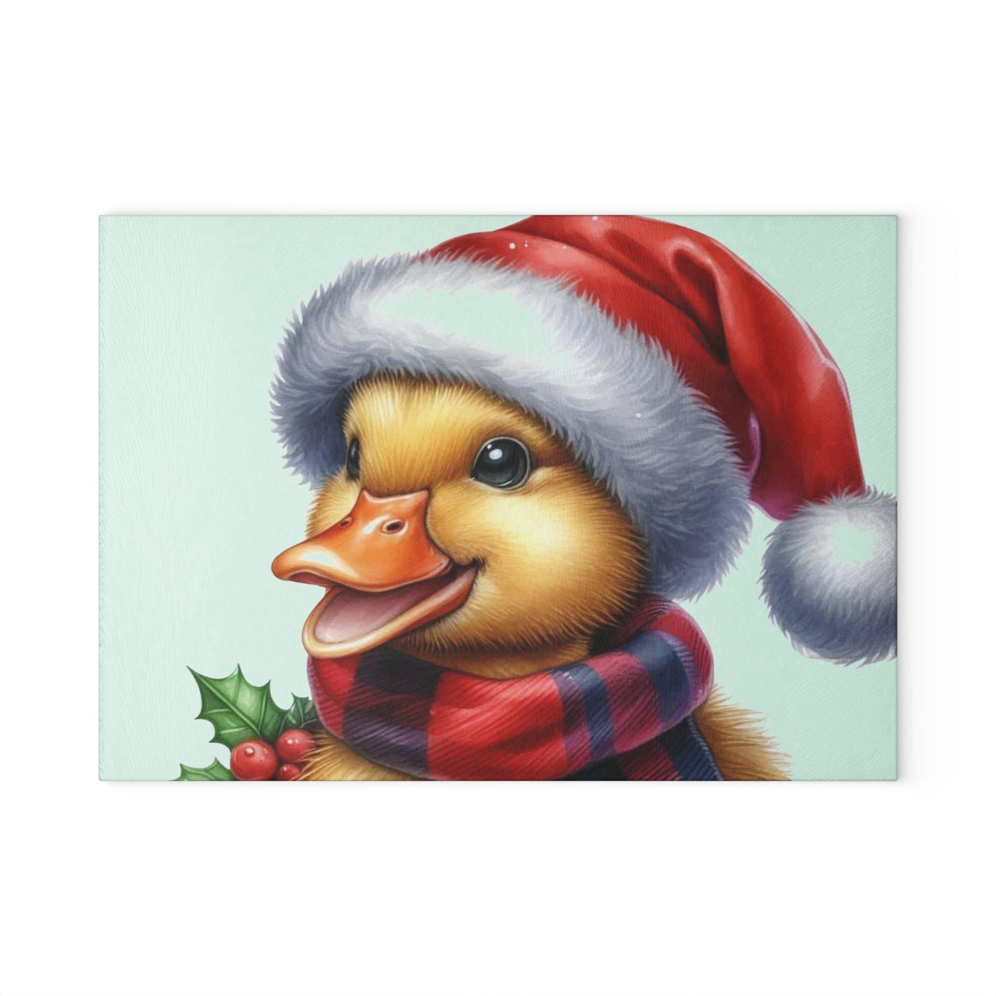 🎄 Merry Duckmas – Holiday Duckling in Santa Hat Cutting Board