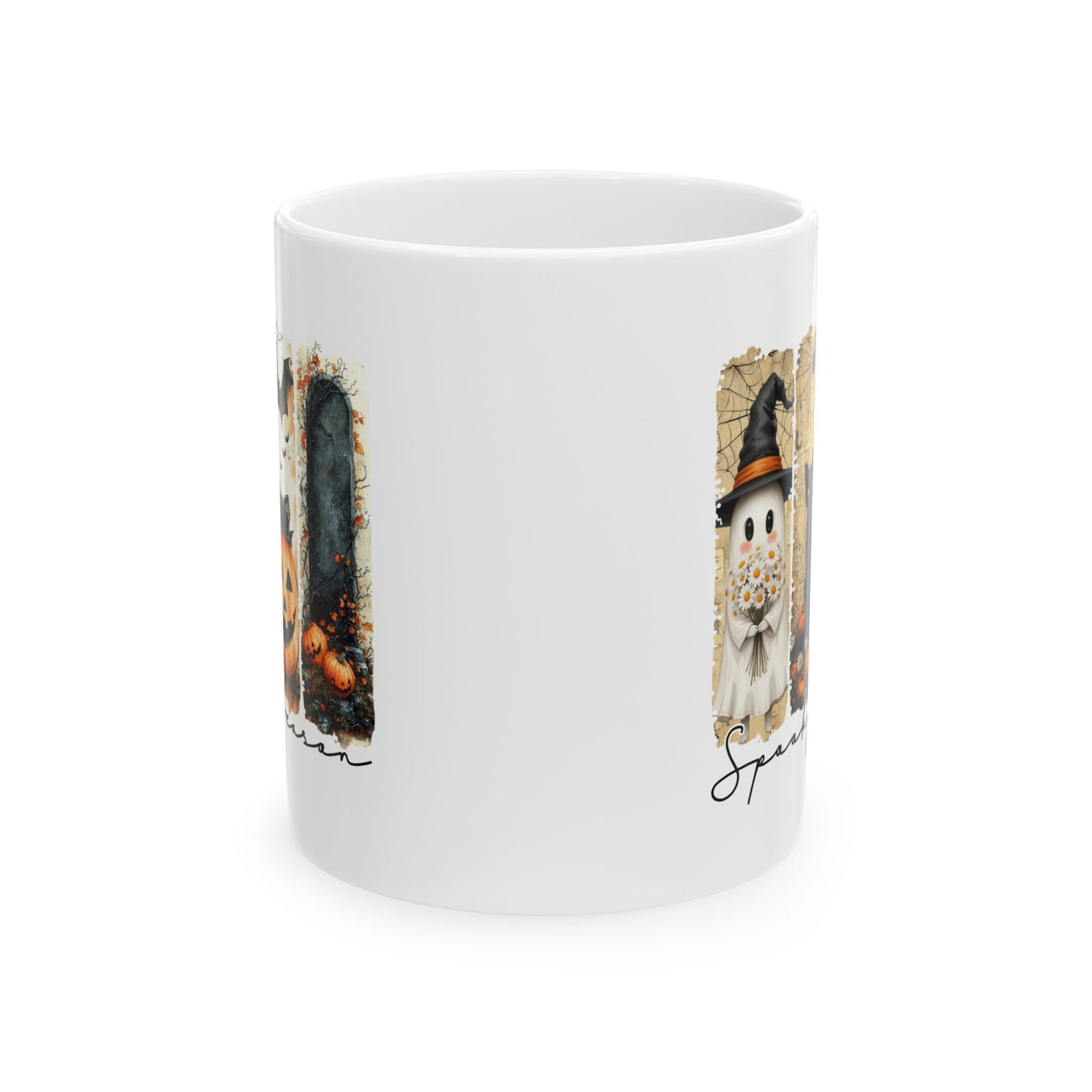 🎃 Spooky Season Halloween Mug – Vintage Charm with a Whimsical Haunt 👻