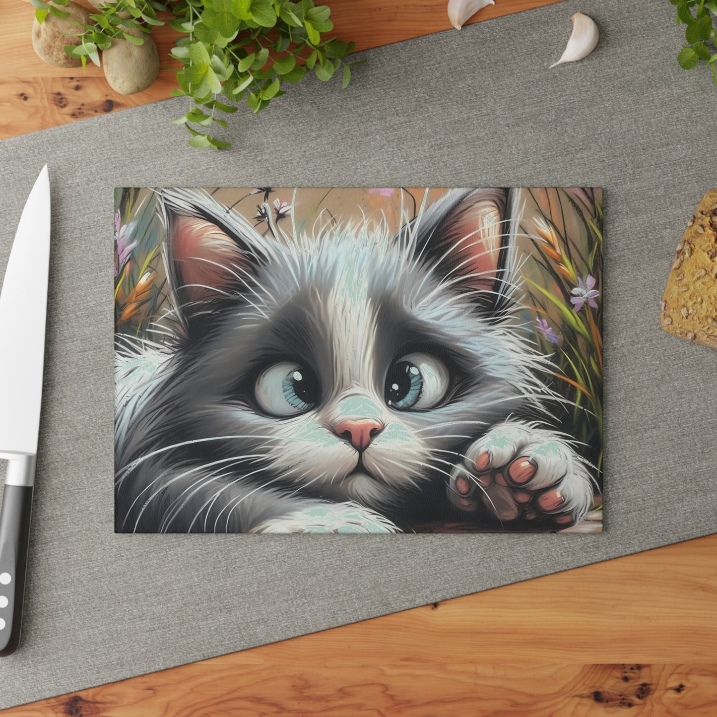 🐾 Adorable Kitten Eyes Cutting Board – Whiskers, Wonder & Warmth for Your Kitchen 🐱
