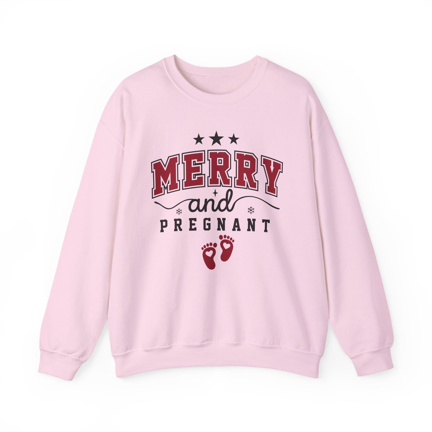 🎄👣 Merry Little Kicking Feet Christmas Maternity Sweatshirt – Cute Holiday Pregnancy Crewneck