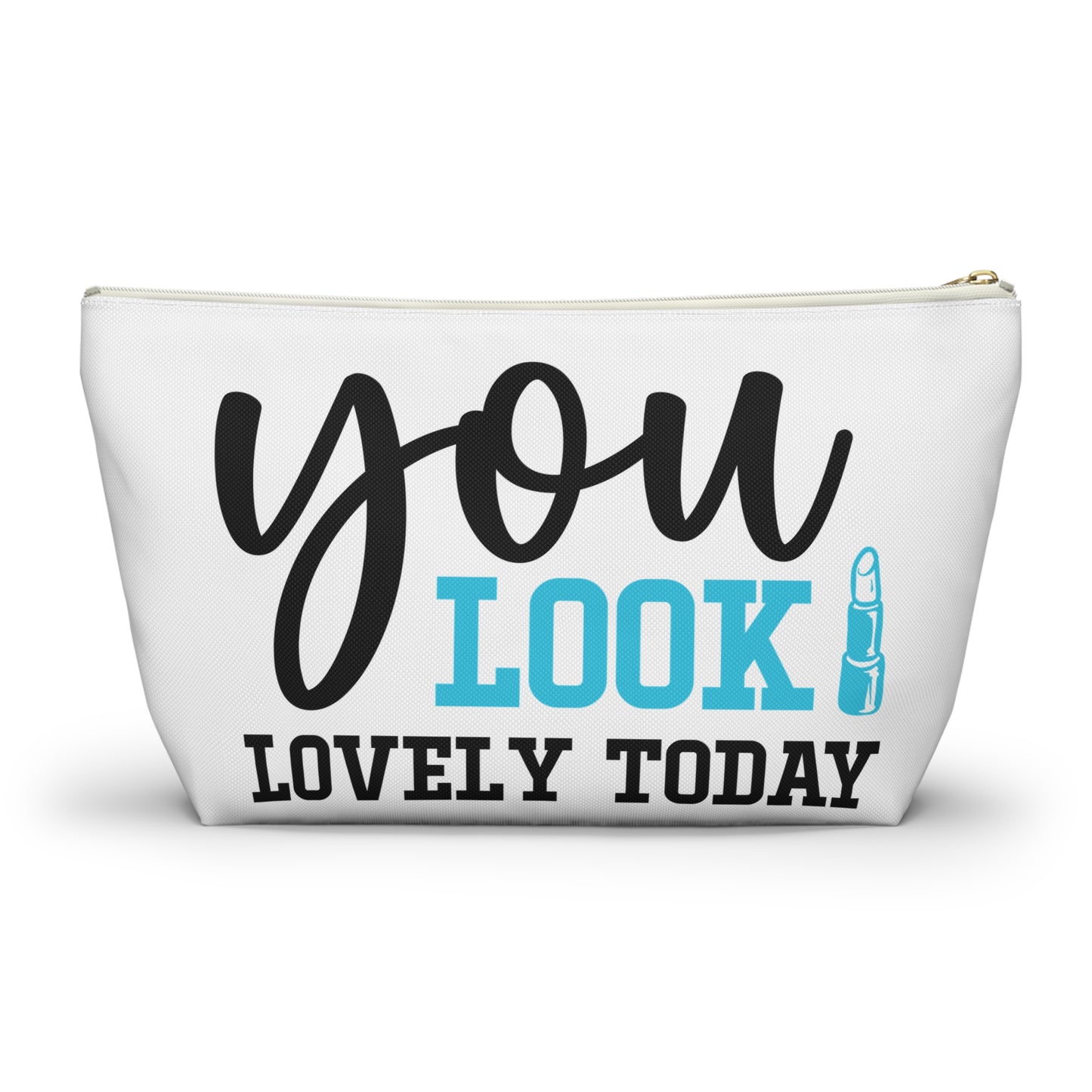 Accessory Pouch – "You Look Lovely Today" Blue Makeup Bag