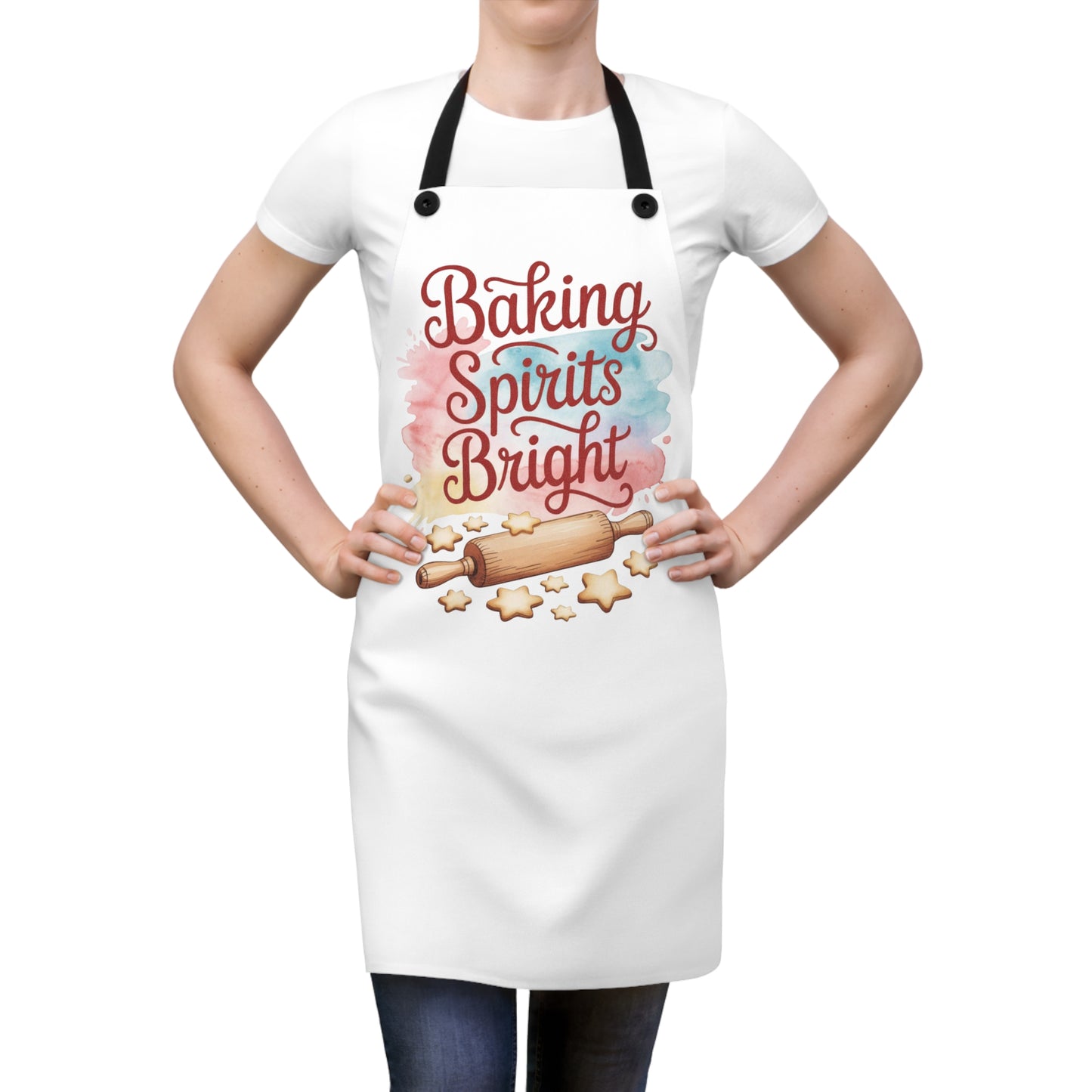 🎄✨ Baking Spirits Bright Apron – Cheerful Holiday Cookie Helper